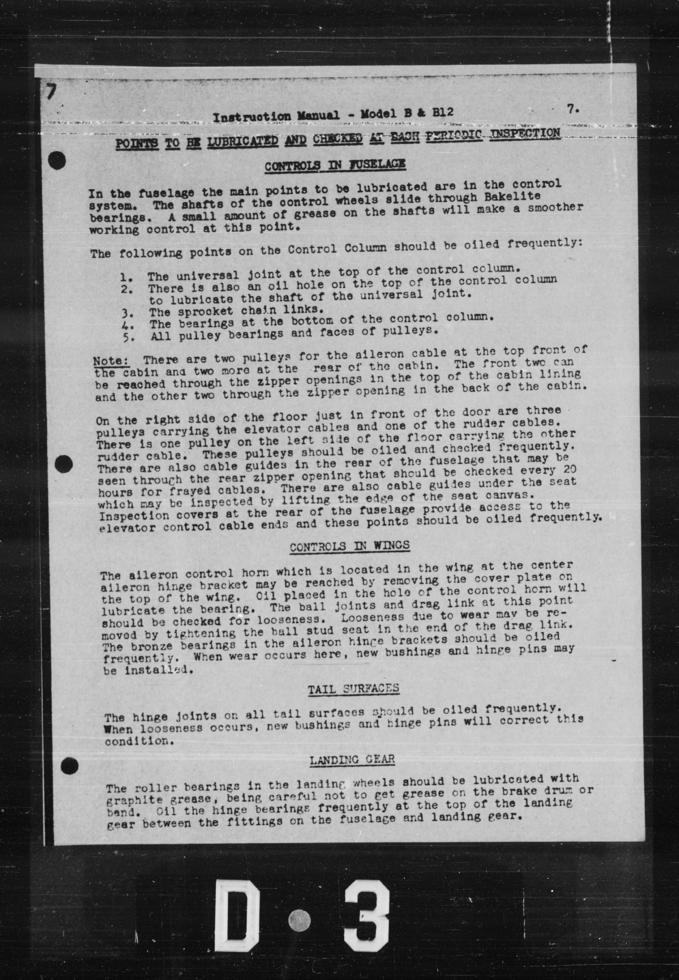 Sample page 7 from AirCorps Library document: Instruction Manual for Model B & B12