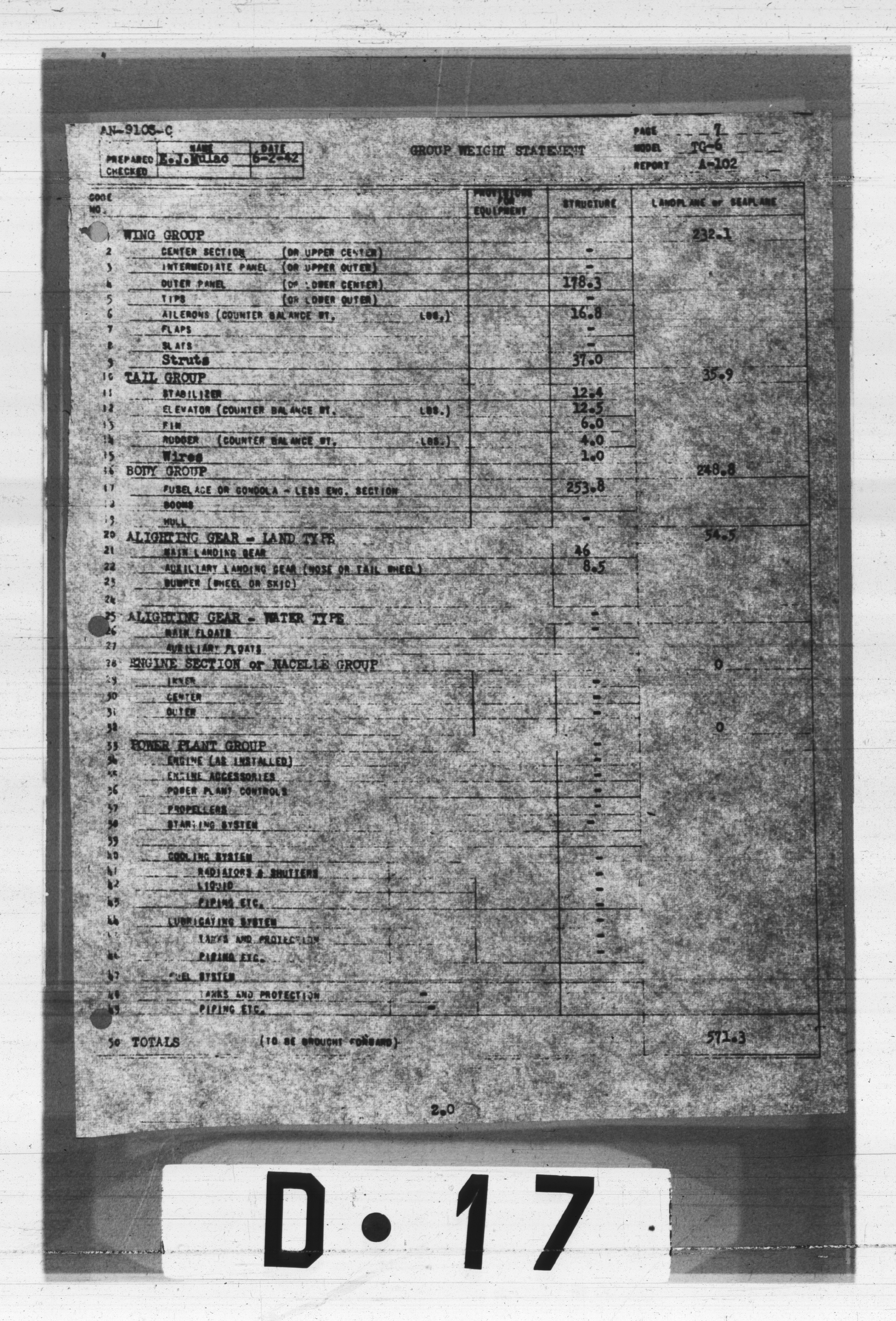Sample page 7 from AirCorps Library document: Trainer-Glider Specification A-102 Model TG-6 for Taylorcraft Model ST-100