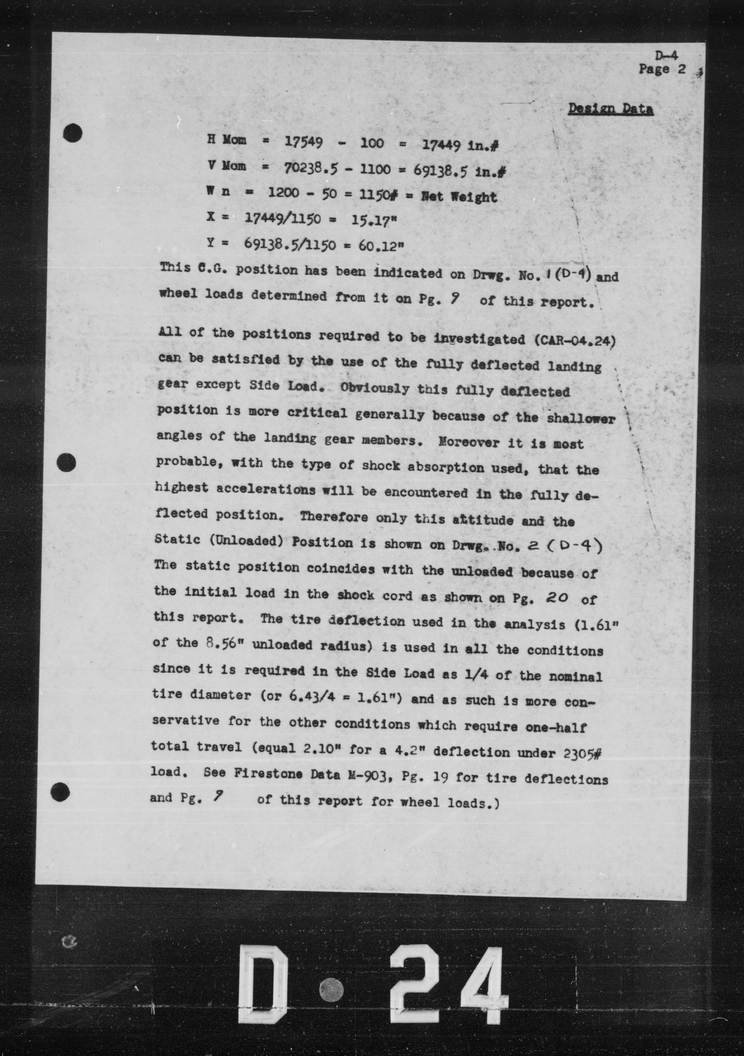 Sample page 5 from AirCorps Library document: Landing Gear Analysis for Model D