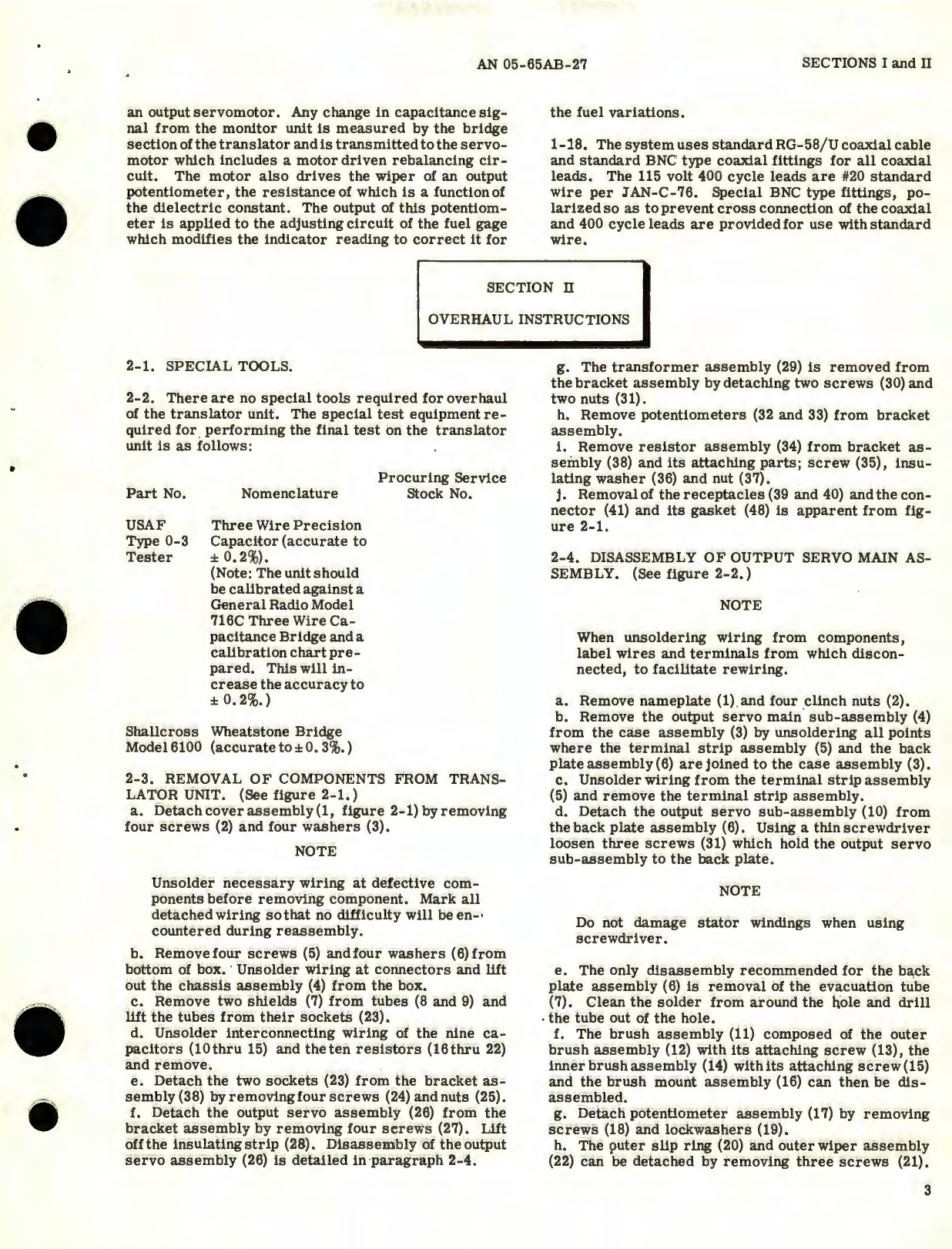 Sample page 7 from AirCorps Library document: Overhaul Instructions for Translator Units Capacitor Fuel Gage System, Part No. 300017, 300018, 300019 