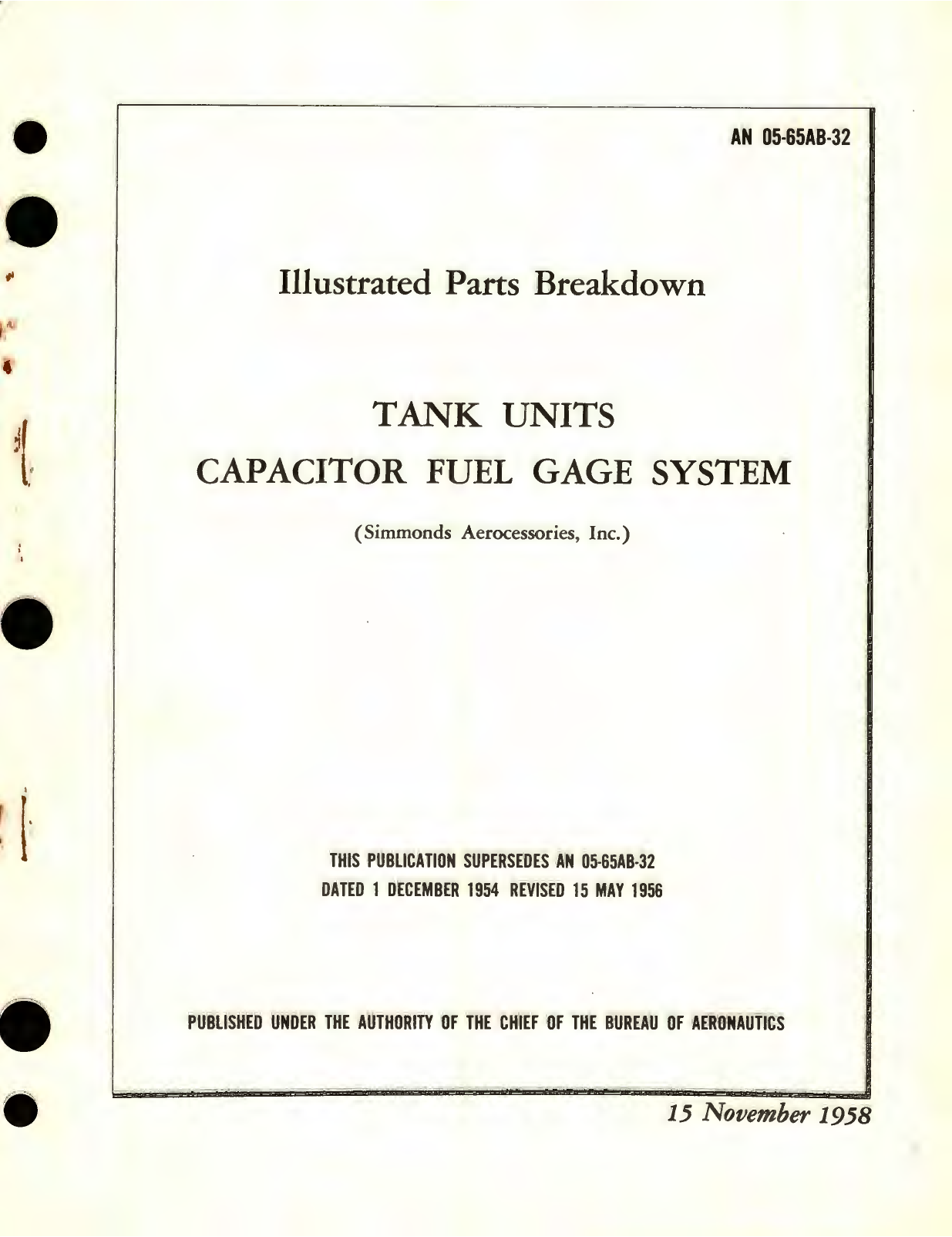 Sample page 1 from AirCorps Library document: Illustrated Parts Breakdown for Tank Units, Capacitor Fuel Gage System