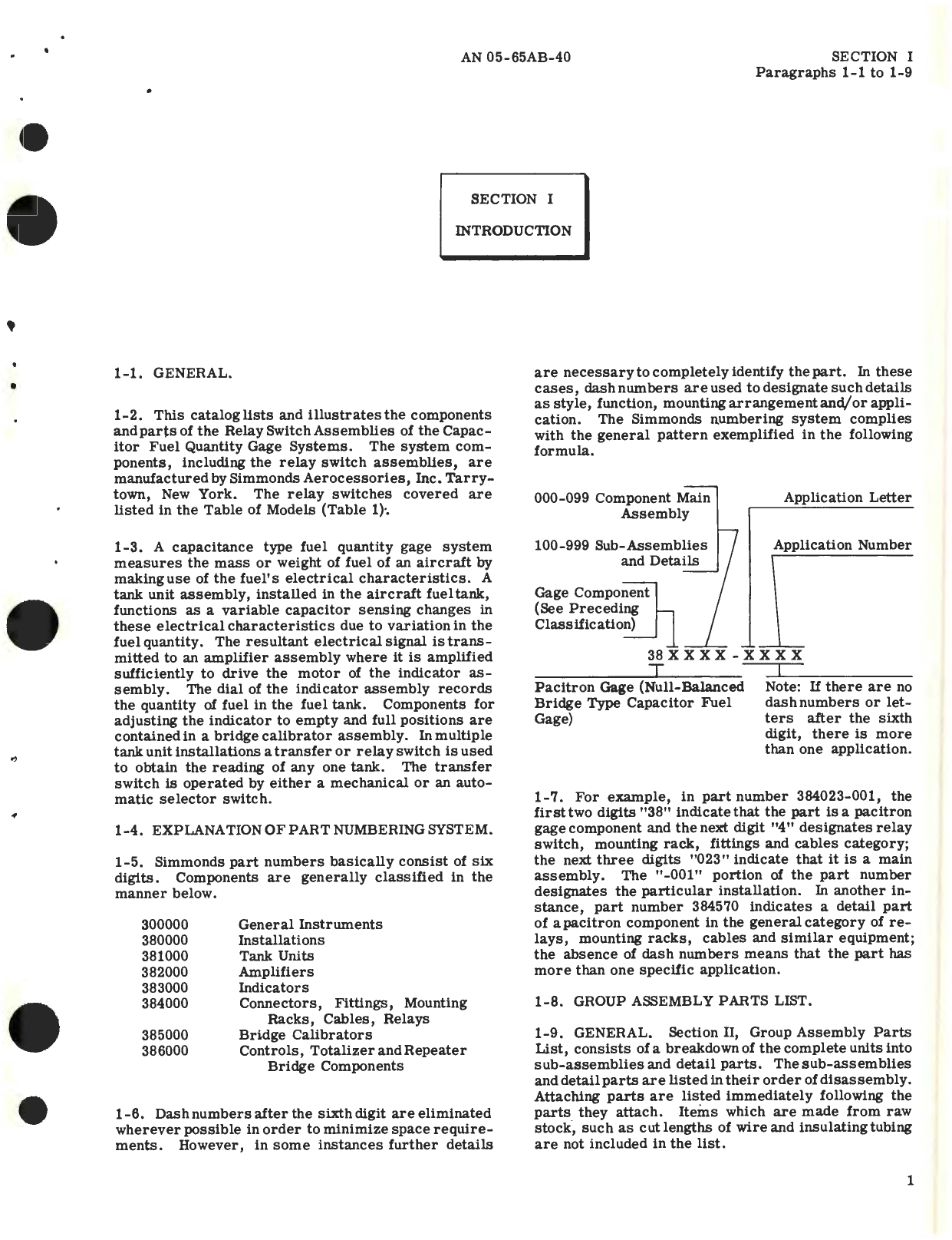 Sample page 5 from AirCorps Library document: Illustrated Parts Breakdown for Relay Switch Assemblies Capacitor Fuel Gage System, Part No. 384023, 384026 