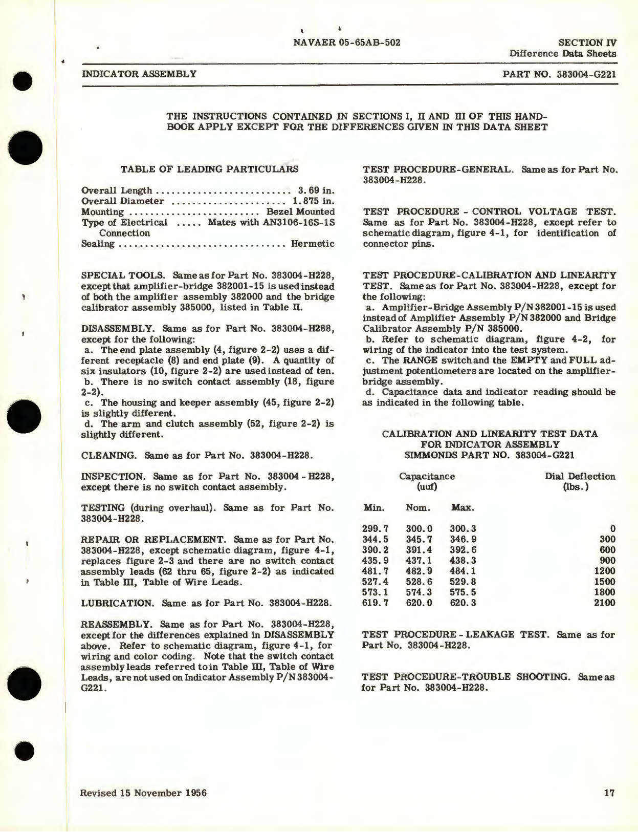 Sample page 7 from AirCorps Library document: Overhaul Instructions for Indicator Assemblies Capacitor Fuel Gage System, Part No. 383004 