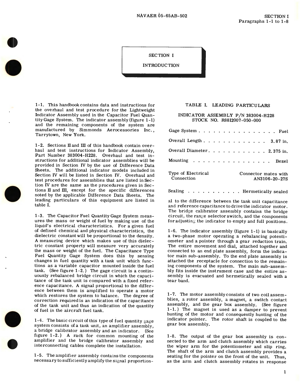 Sample page 5 from AirCorps Library document: Overhaul Instructions for Indicator Assemblies Capacitor Fuel Gage System, Part No. 383004-H228 