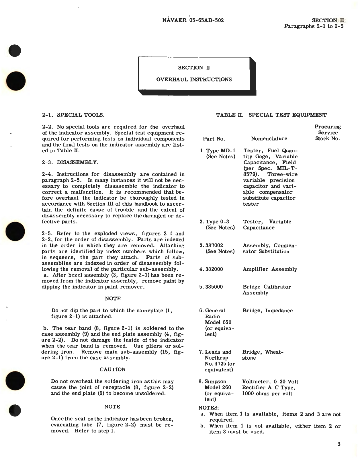 Sample page 7 from AirCorps Library document: Overhaul Instructions for Indicator Assemblies Capacitor Fuel Gage System, Part No. 383004-H228 