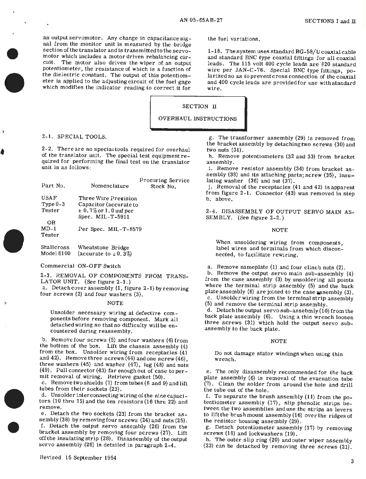 Sample page 7 from AirCorps Library document: Handbook Overhaul Instructions for Translator Units Capacitor Fuel Gage System, Part No. 300017, 300018, 300019