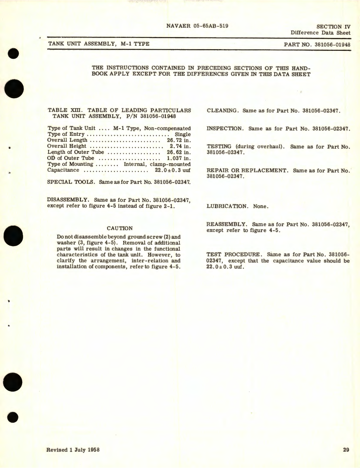 Sample page 7 from AirCorps Library document: Overhaul Instructions for Tank Units Non-Compensated Internally Mounted (M-1 Type) Capacitor Fuel Gage System