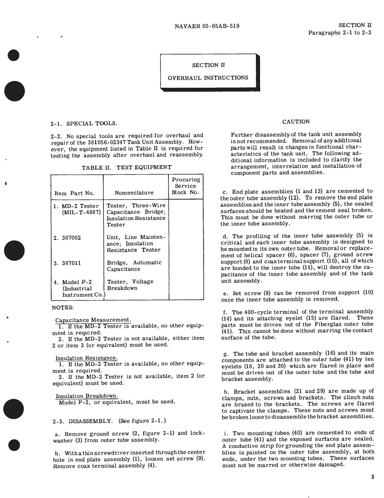 Sample page 7 from AirCorps Library document: Overhaul Instructions for Tank Units Non-Compensated, Internally Mounted (M-1 Type) Capacitor Fuel Gage System, Part No. 381056