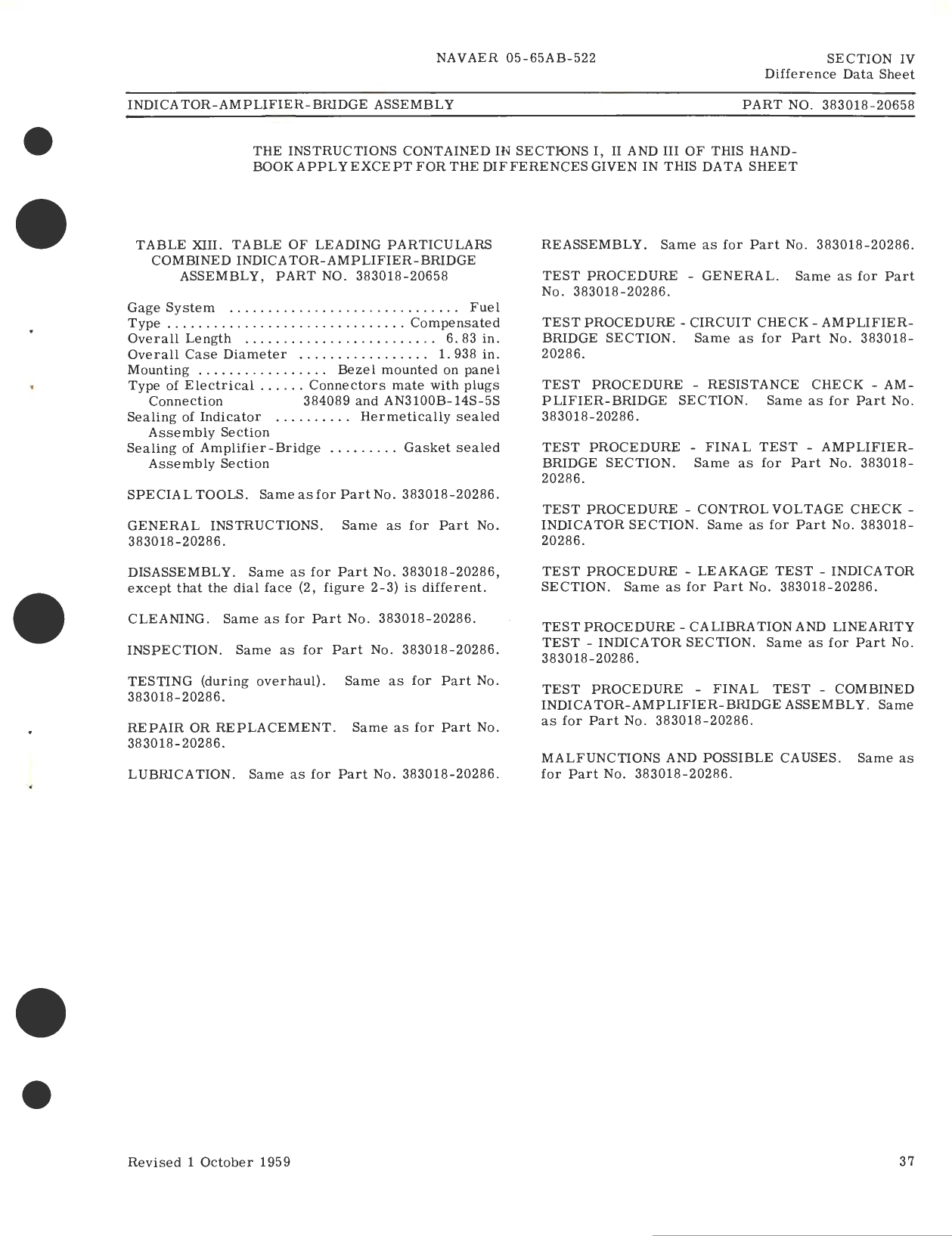 Sample page 5 from AirCorps Library document: Overhaul Instructions for Indicator - Amplifier - Bridge Assemblies (Combined Type, Bezel Mounted) Capacitor Fuel Gage System, Part No. 383018 