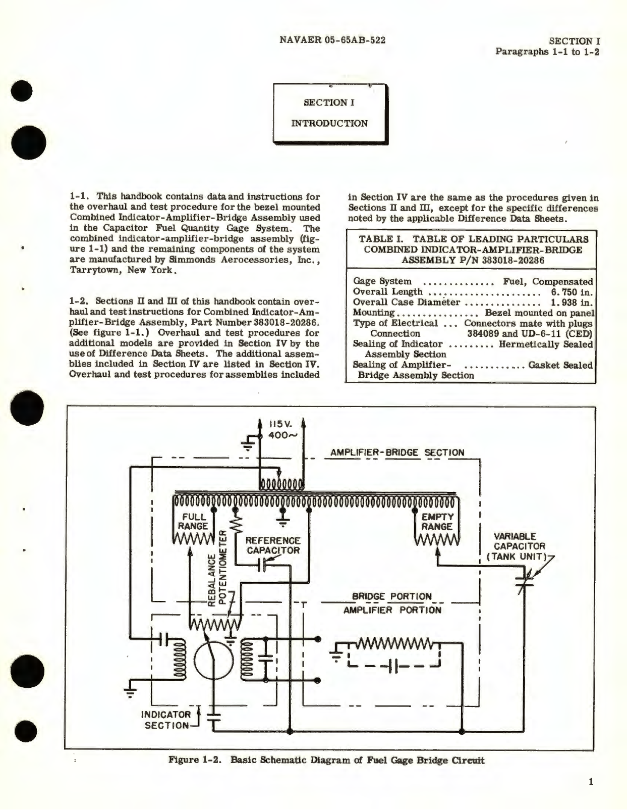 Sample page 5 from AirCorps Library document: Overhaul Instructions for Indicator - Amplifier - Bridge Assemblies (Combined Type, Bezel Mounted)  Capacitor Fuel Gage System, Part No. 383018