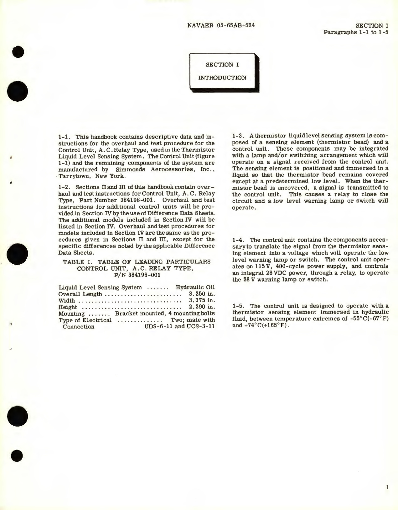 Sample page 5 from AirCorps Library document: Overhaul Instructions for Control Unit A.C. Relay Type, Part No. 384198-001 