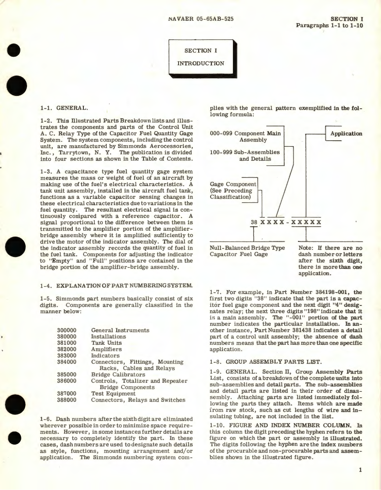 Sample page 5 from AirCorps Library document: Illustrated Parts Breakdown for Control Unit A.C. Relay Type Part No. 384198-001