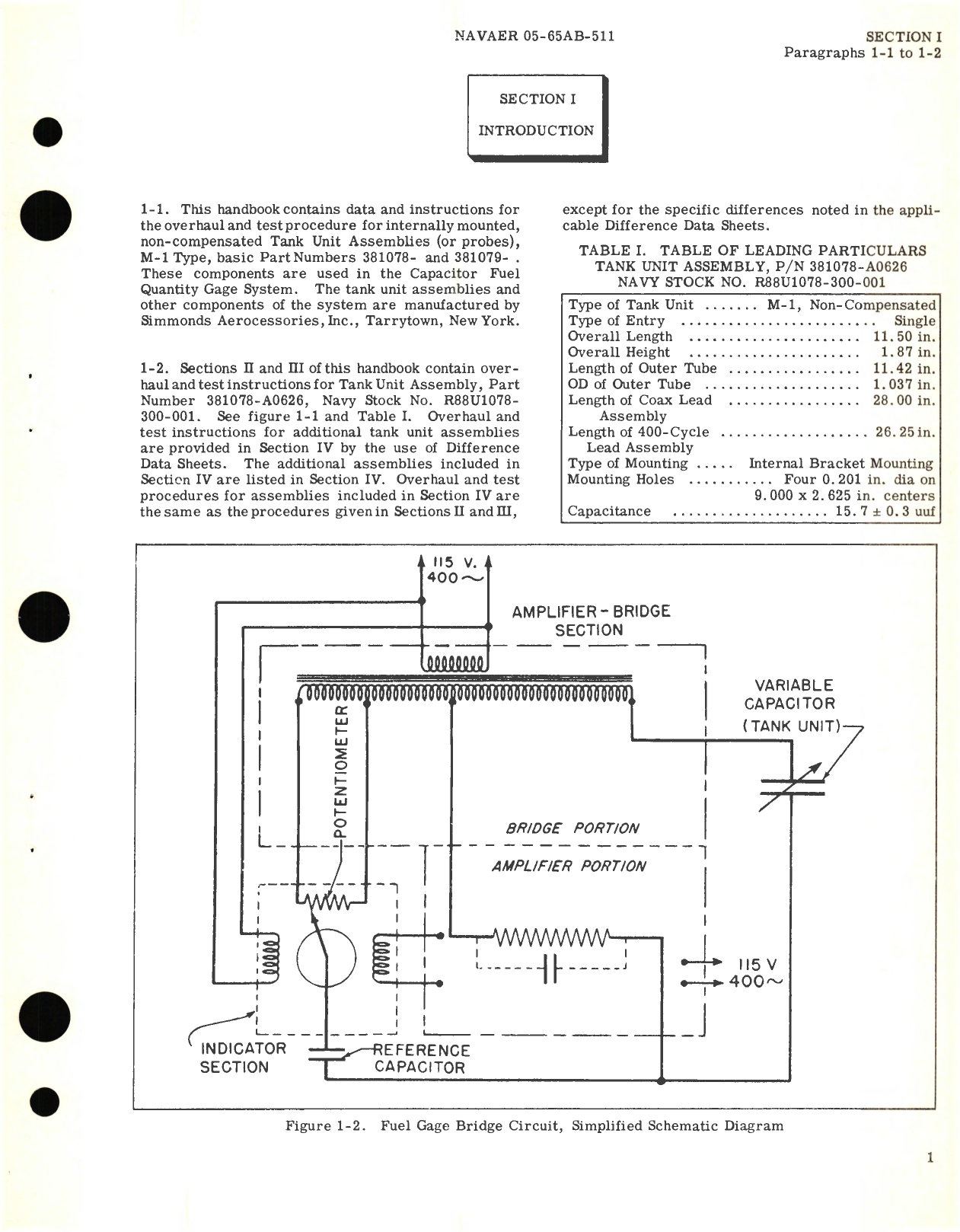 Sample page 5 from AirCorps Library document: Handbook Overhaul Instructions for Tank Units Non-Compensated Internally Mounted (M-1 Type) Capacitor Fuel Gage System