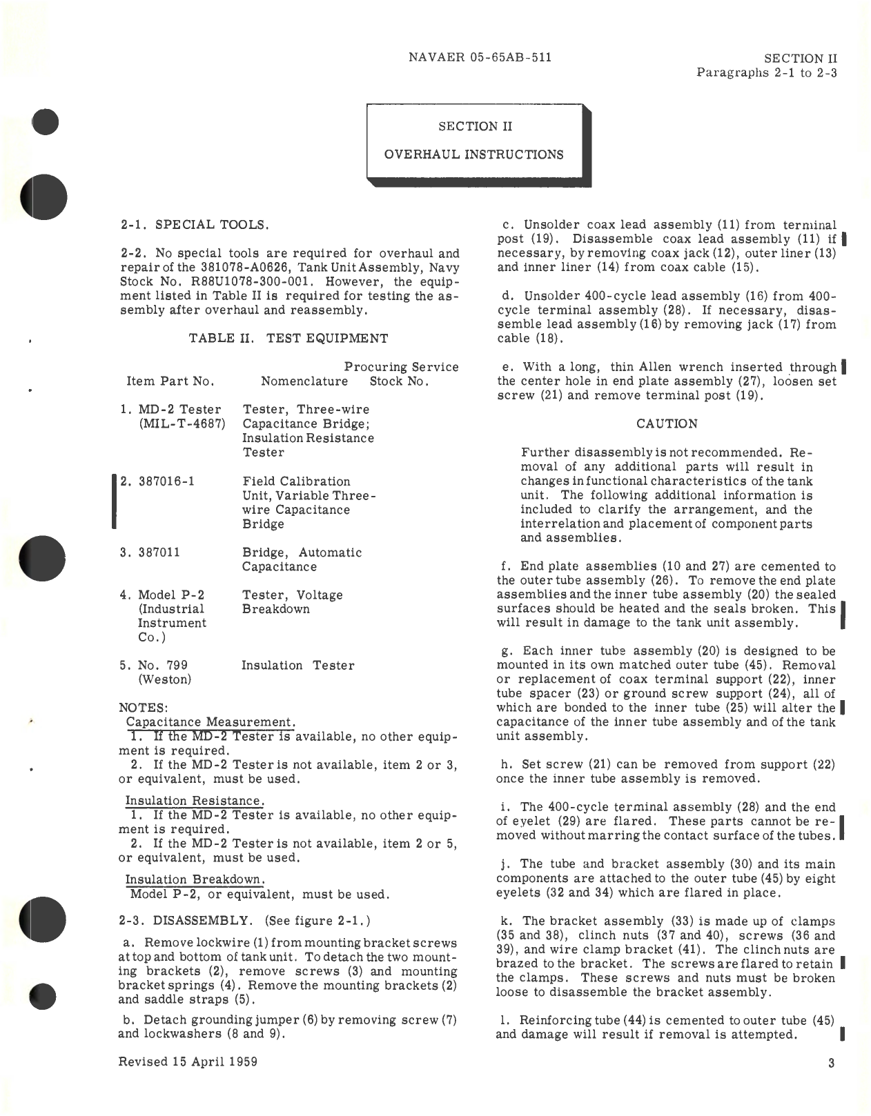 Sample page 7 from AirCorps Library document: Handbook Overhaul Instructions for Tank Units Non-Compensated Internally Mounted (M-1 Type) Capacitor Fuel Gage System