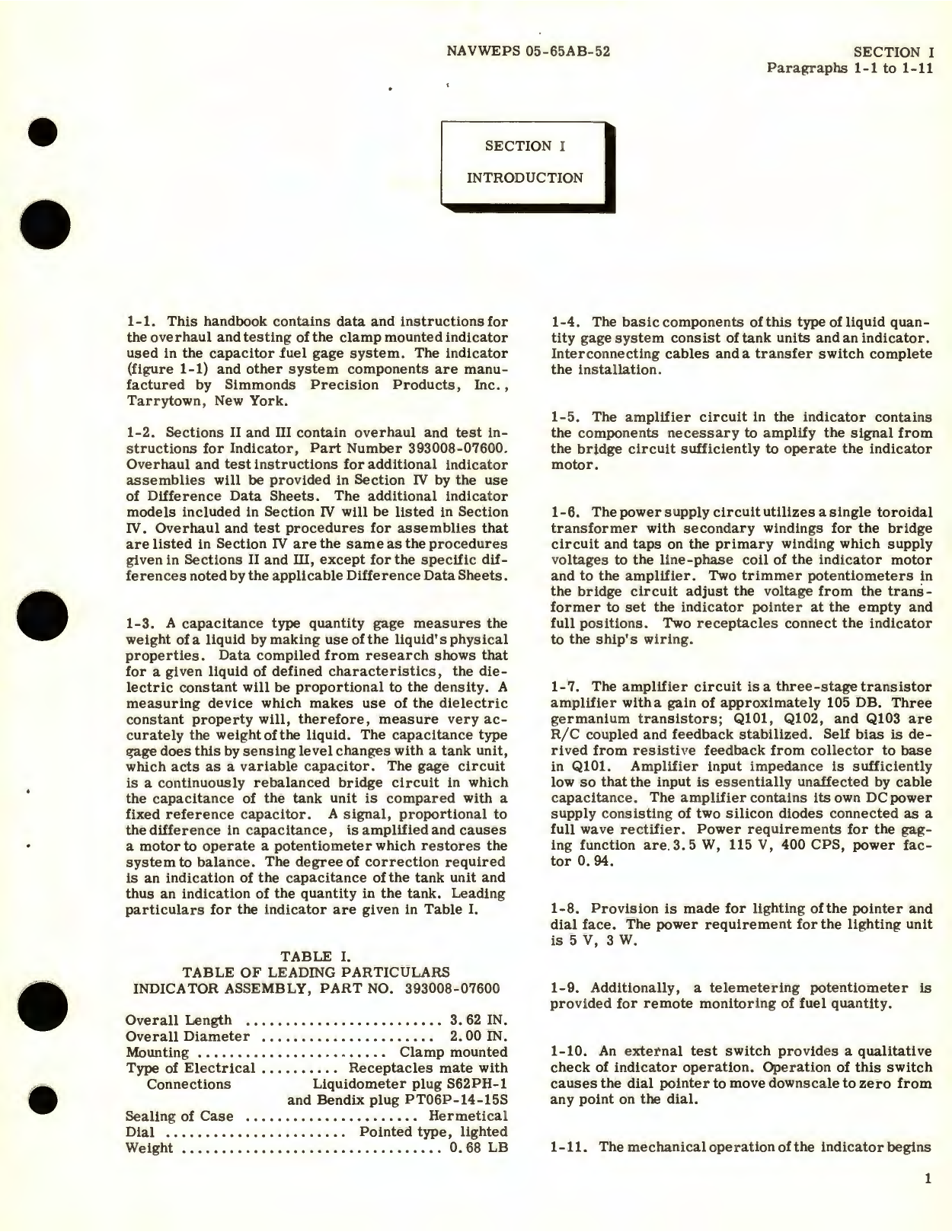 Sample page 5 from AirCorps Library document: Overhaul Instructions for Indicator Assemblies Capacitor Fuel Gage System, Part No. 393008