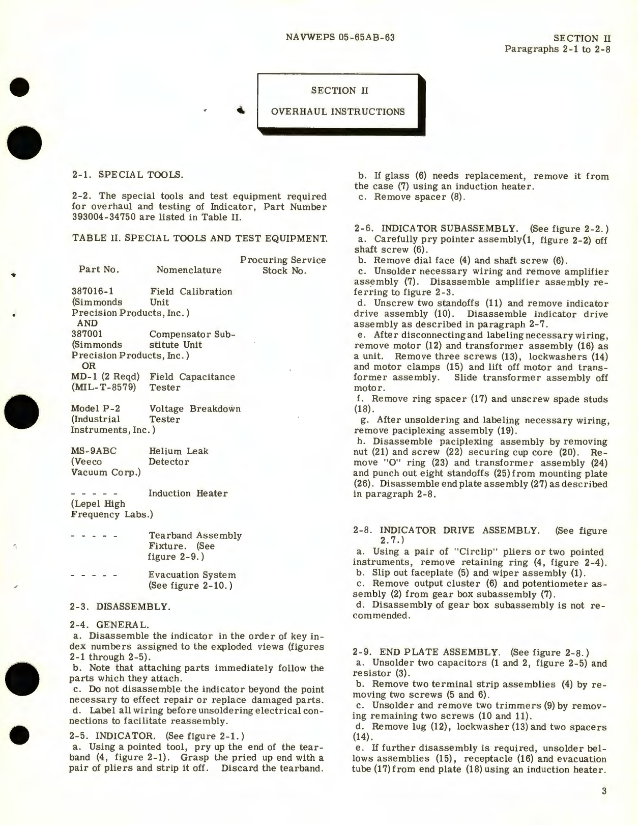 Sample page 7 from AirCorps Library document: Overhaul Instructions for Fuel Quantity Indicator, Part No. 393004-34750 