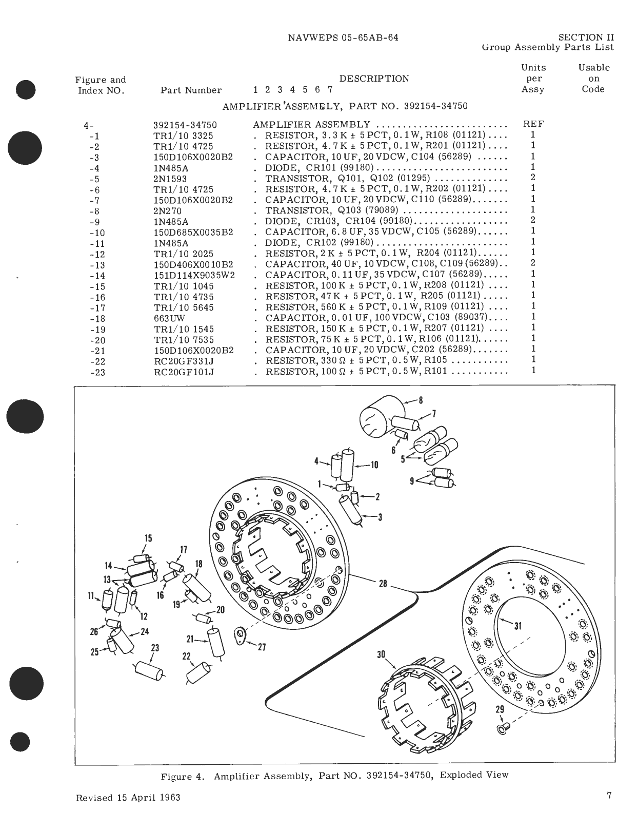 Sample page 7 from AirCorps Library document: Illustrated Parts Breakdown for Fuel Quantity Indicator, Part No. 393004-34750 