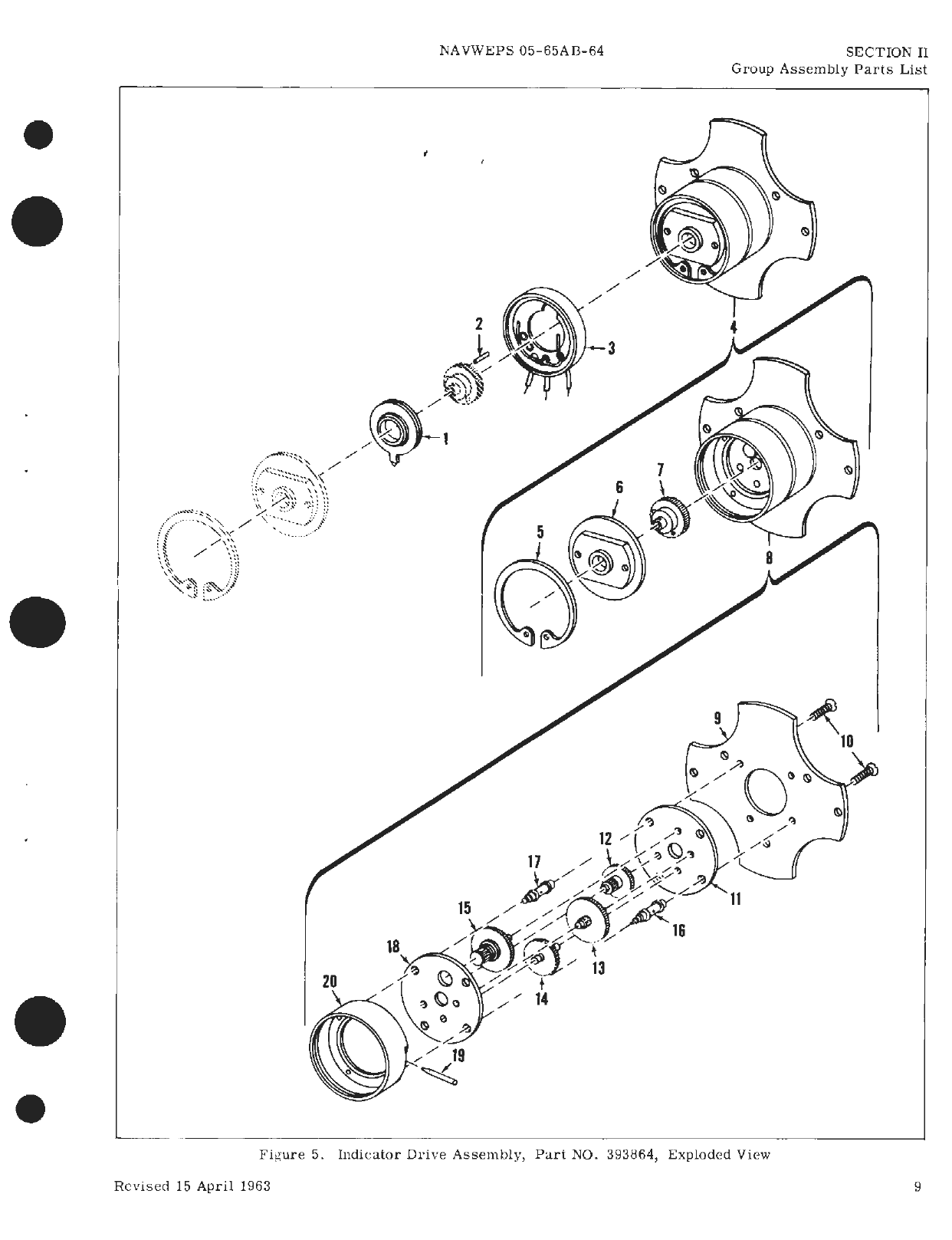 Sample page 9 from AirCorps Library document: Illustrated Parts Breakdown for Fuel Quantity Indicator, Part No. 393004-34750 