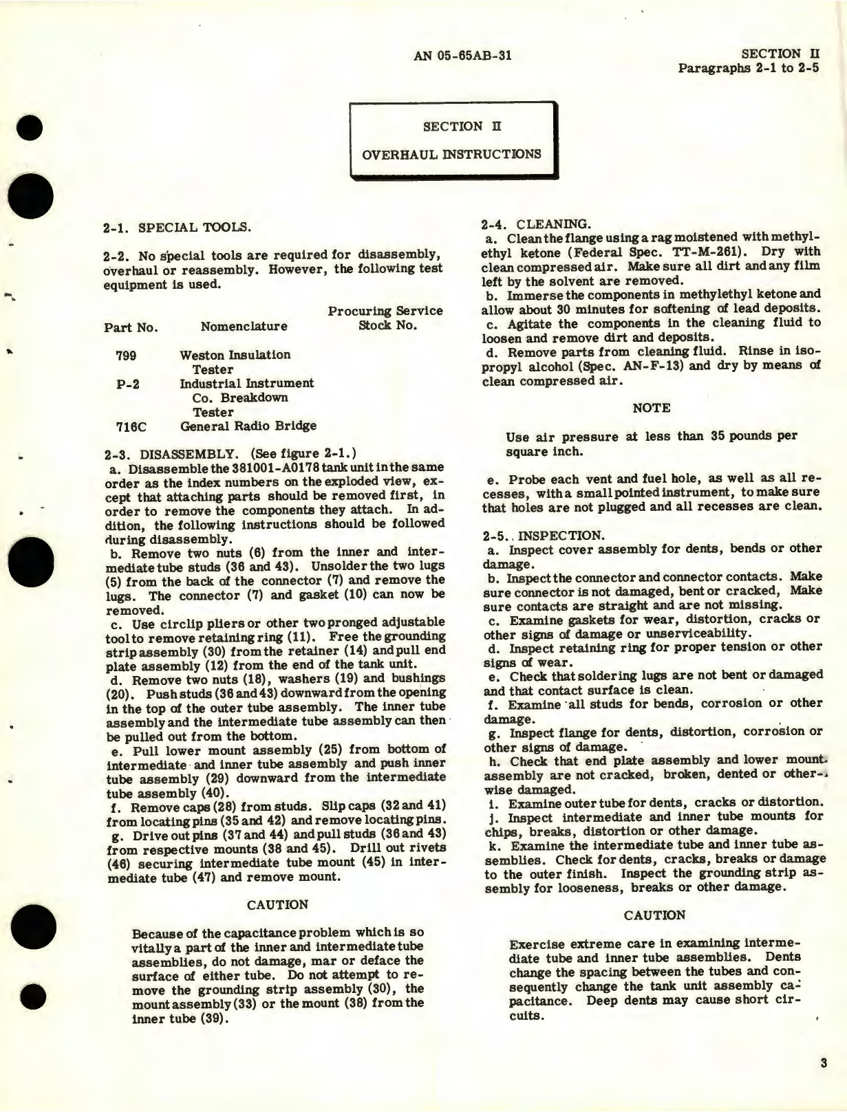 Sample page 9 from AirCorps Library document: Handbook Overhaul Instructions for Tank Units, Uncompensated, Flange Mounted Capacitor Fuel Gage System