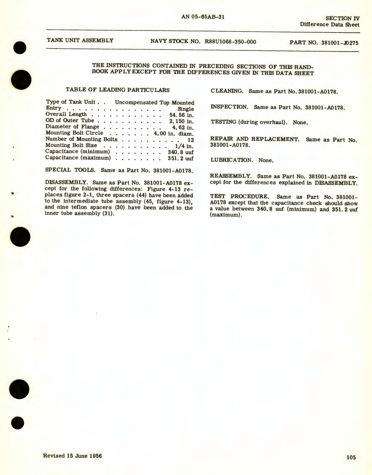 Sample page 5 from AirCorps Library document: Overhaul Instructions for Tank Units, Uncompensated, Flange Mounted Capacitor Fuel Gage System