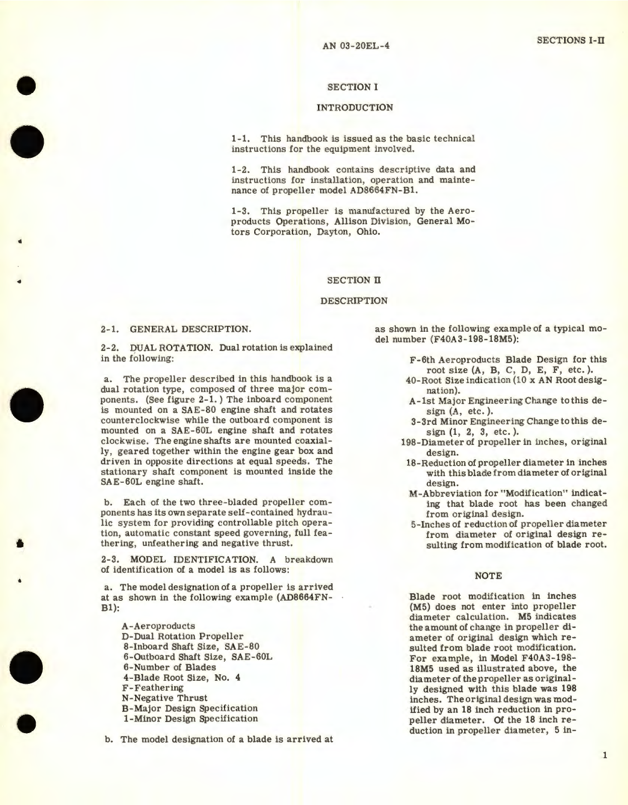 Sample page 5 from AirCorps Library document: Operation and Service Instructions for Propeller Model AD8664FN-B1 