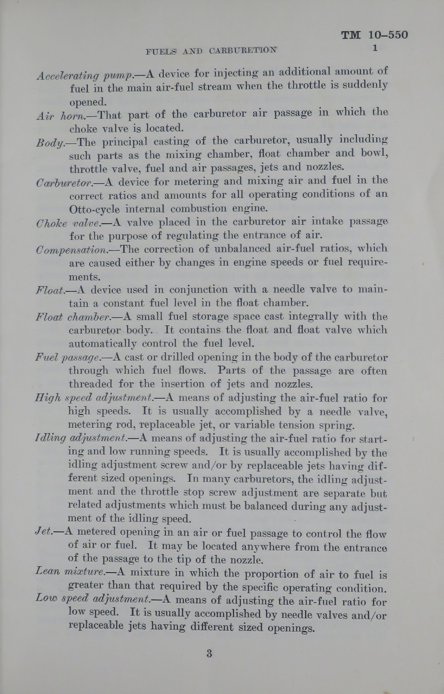 Sample page 5 from AirCorps Library document: Fuels and Carburetion Technical Manual