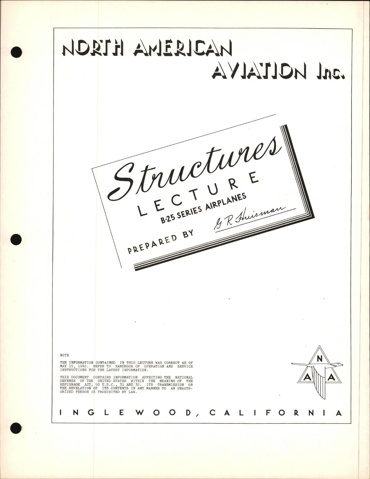 Sample page 1 from AirCorps Library document: Service School Lectures - Structures