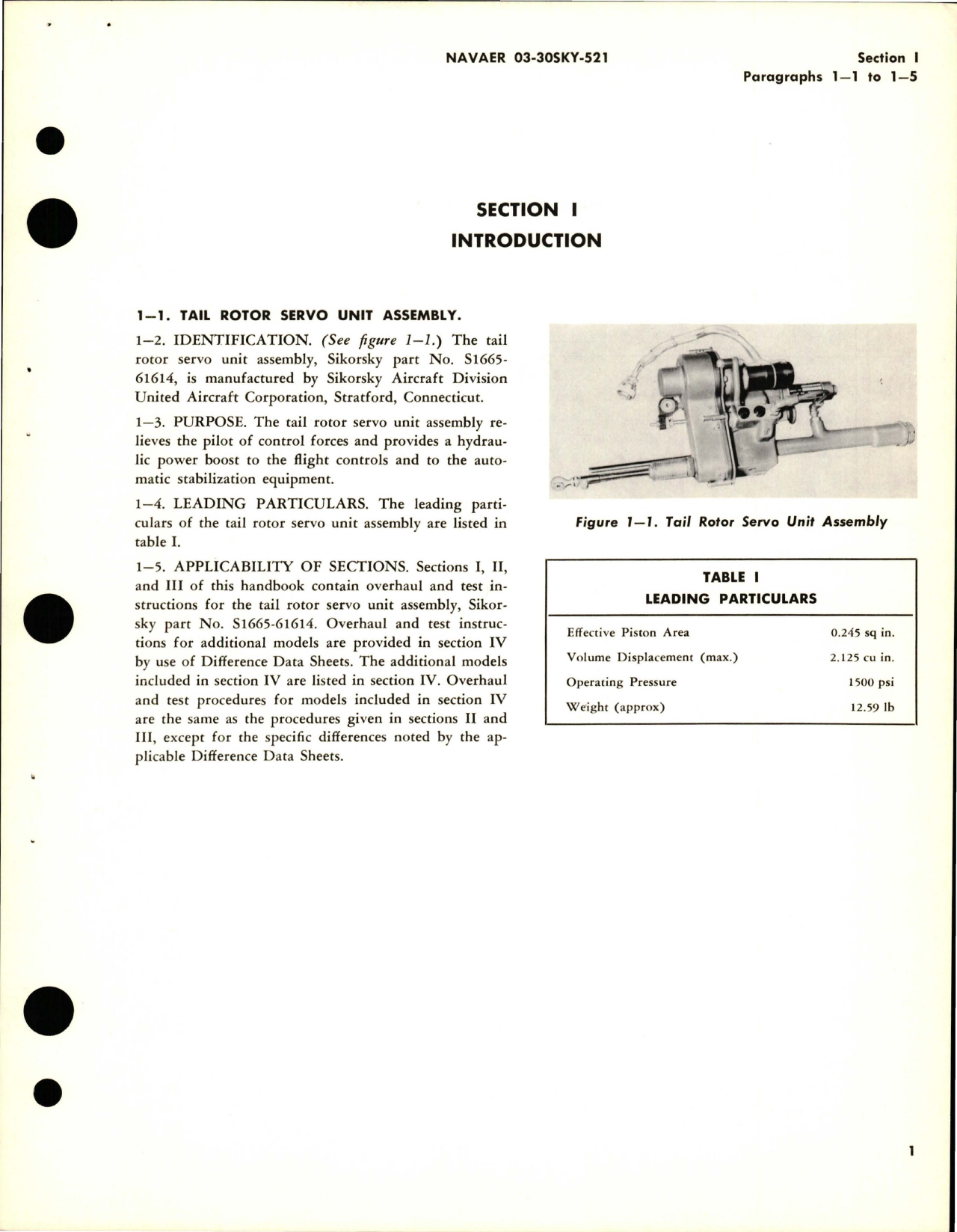 Sample page 5 from AirCorps Library document: Overhaul Instructions for Tail Rotor Servo Unit Assembly - Parts S1665-61614, S1665-61614-1, and S1665-61614-4