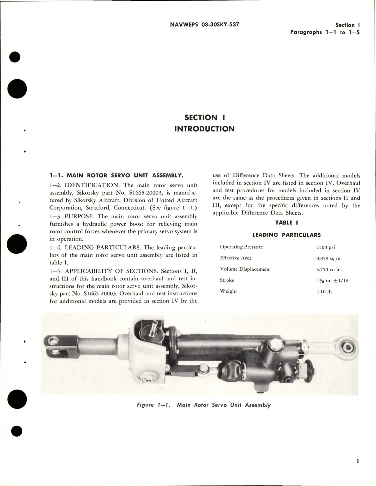 Sample page 5 from AirCorps Library document: Overhaul Instructions for Motor Rotor Servo Unit Assembly - Parts S1665-20003 and S1665-20003-1