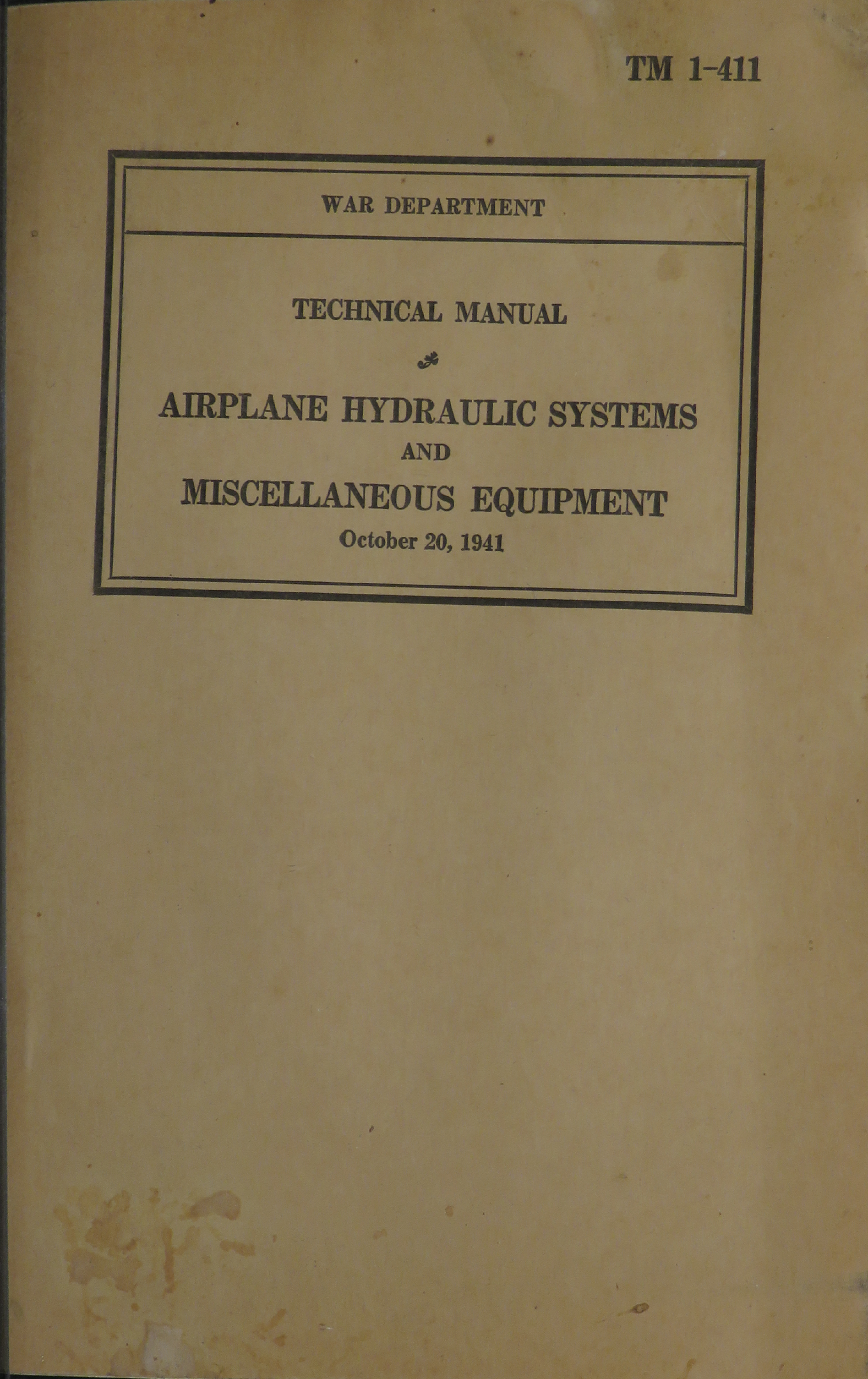 Sample page 1 from AirCorps Library document: Airplane Hydraulic Systems and Miscellaneous Equipment