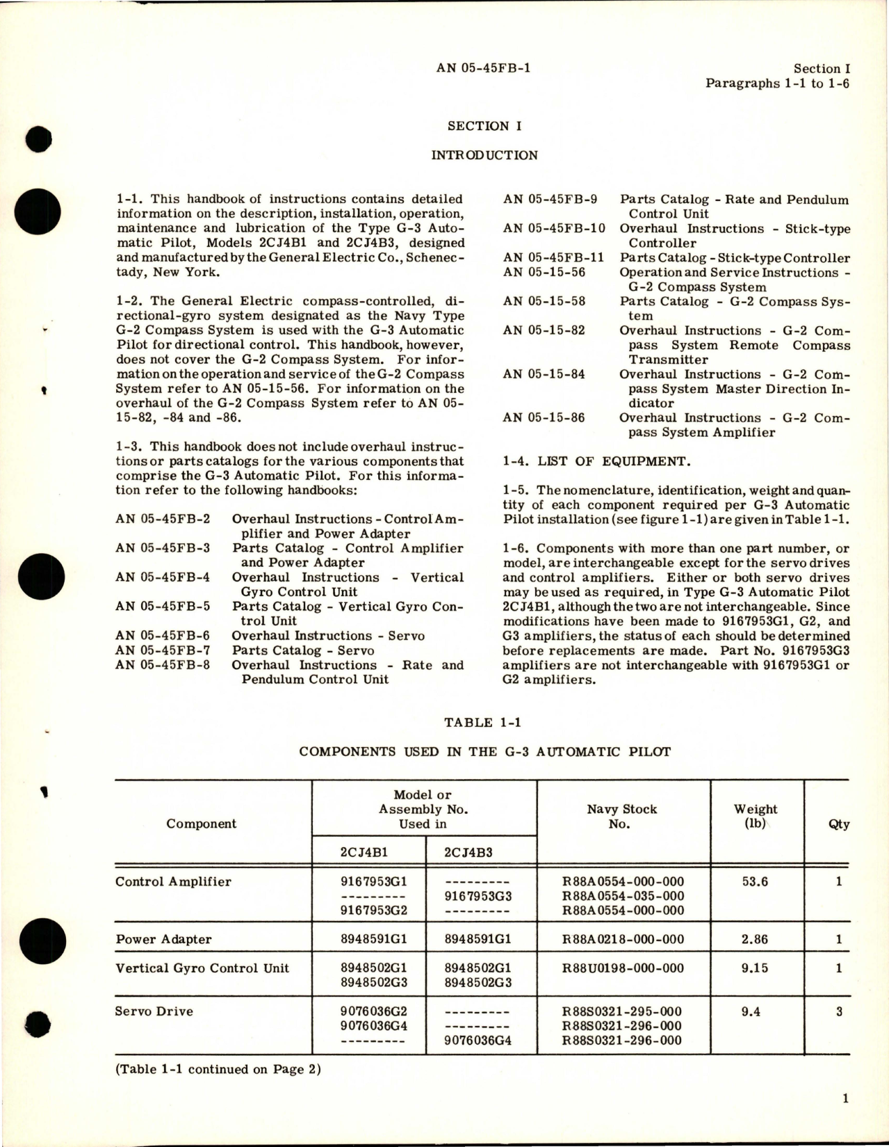Sample page 7 from AirCorps Library document: Operation and Service Instructions for G-3 Automatic Pilot - Model 2CJ4B1 and 2CJ4B3 