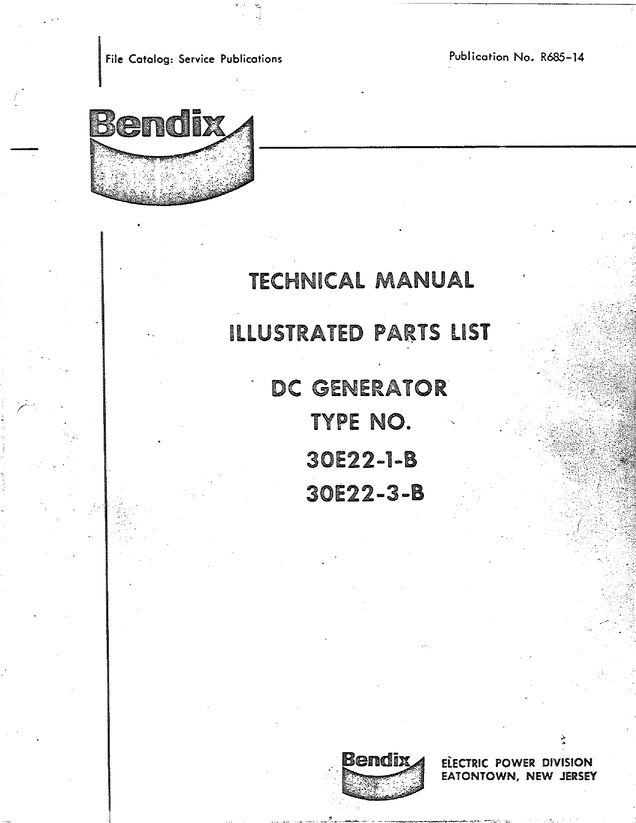 Sample page 1 from AirCorps Library document: Illustrated Parts List for DC Generator - Types 30E22-1-B, 30E22-3-B 