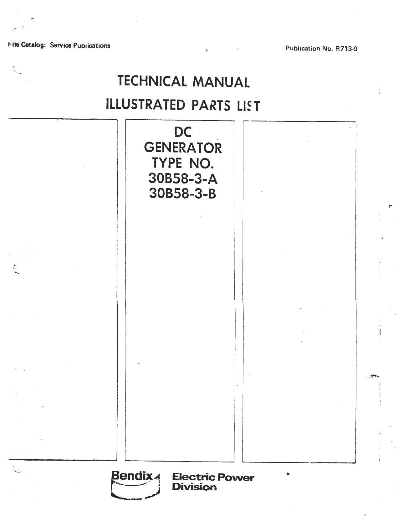 Sample page 1 from AirCorps Library document: Illustrated Parts List for DC Generator - Type 30B58-3-A, 30B58-3-B 