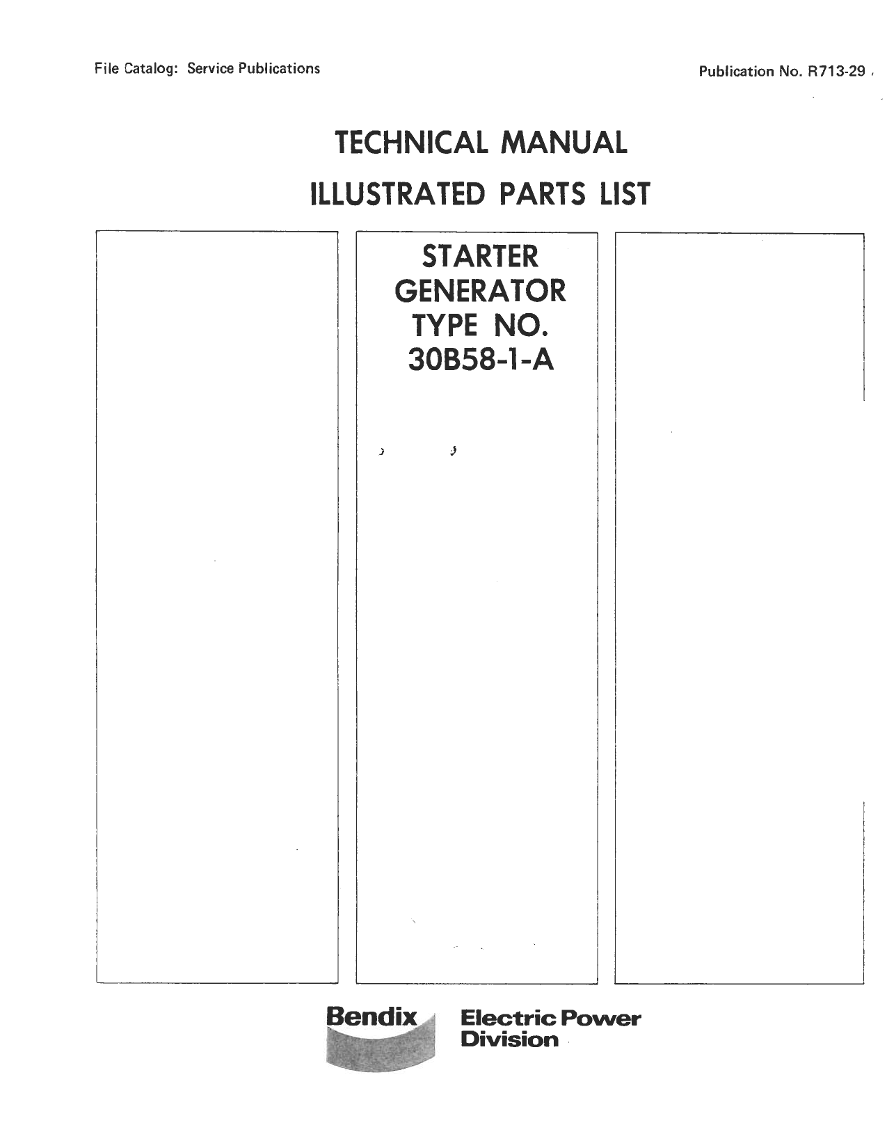 Sample page 1 from AirCorps Library document: Illustrated Parts List for Starter Generator - Type 30B58-1-A 