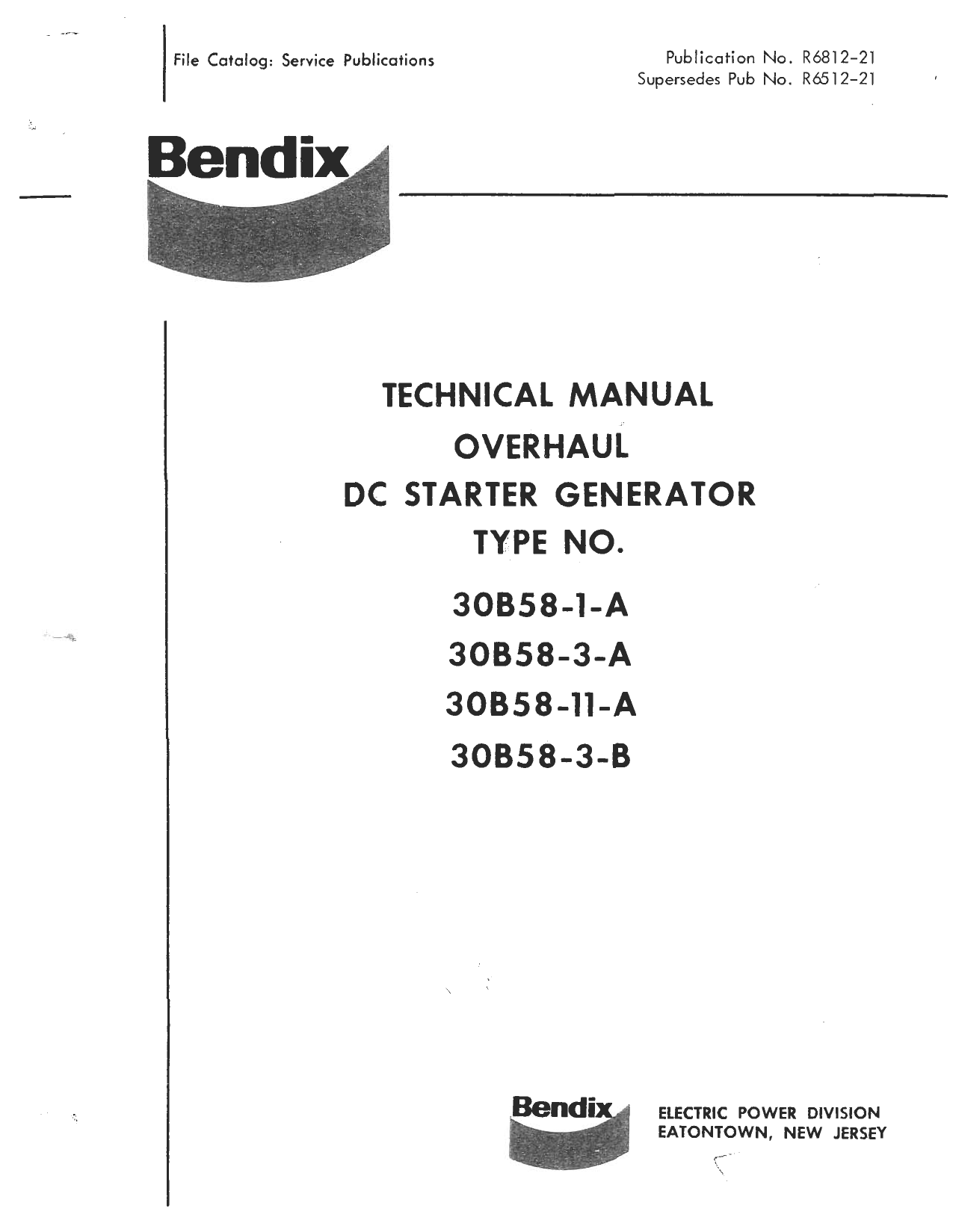 Sample page 1 from AirCorps Library document: Overhaul for DC Starter Generator - Type 30B58-1-A, 30B58-3-A, 30B58-11-A, and 30B58-3-B 