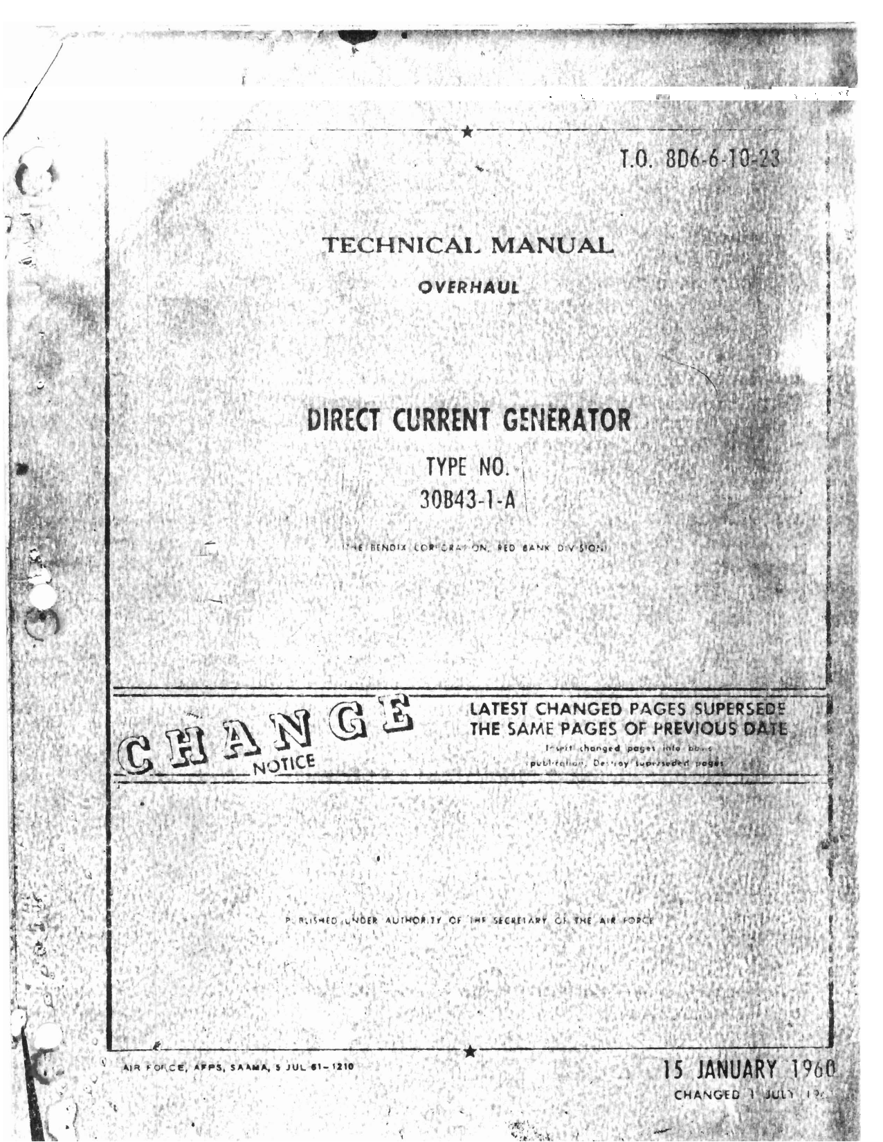 Sample page 1 from AirCorps Library document: Overhaul for Direct Current Generator - Type 30B43-1-A