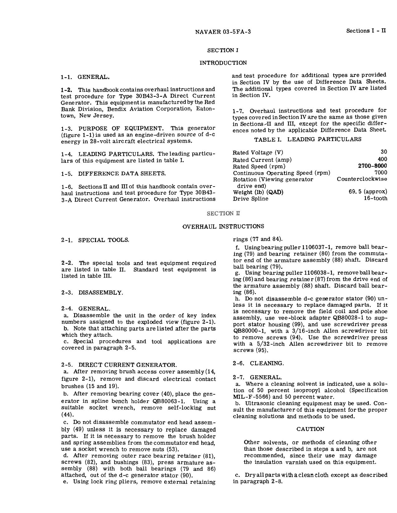 Sample page 5 from AirCorps Library document: Overhaul Instructions for Direct Current Generator - Types 30B43-3-A, 30B43-7-A, 30B43-7-B, 30B43-17-A