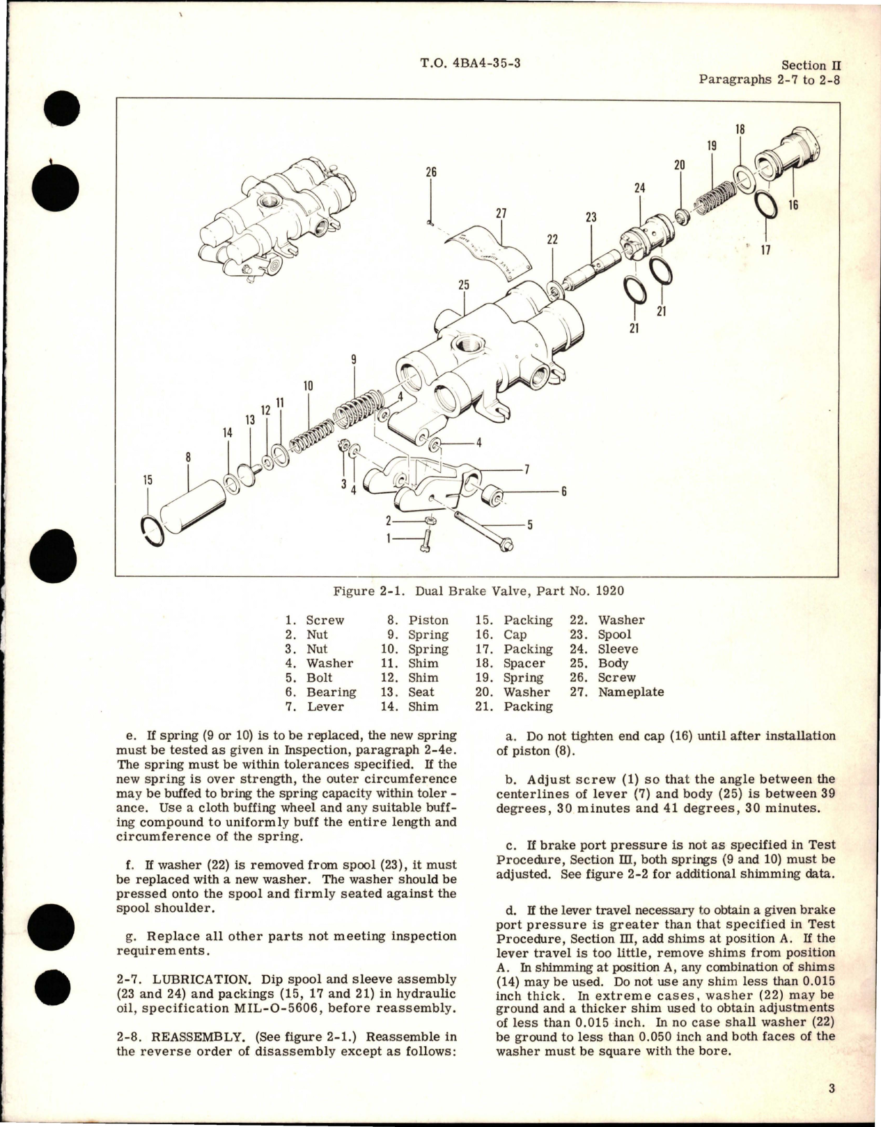 Sample page 7 from AirCorps Library document: Overhaul Instructions for Dual Brake Valves - Parts 1920, 1920-3, 5140, and 5142 