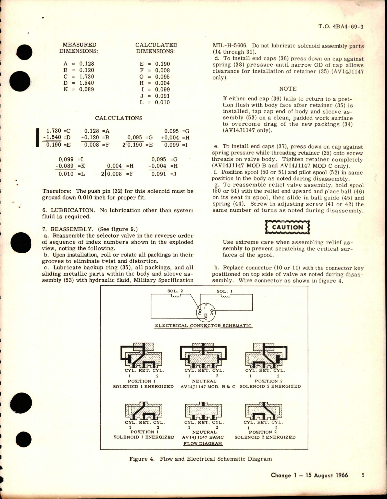 Sample page 7 from AirCorps Library document: Overhaul with Parts Breakdown for Pilot Operated 4-Way, 3-Position Selector Valve - Parts AV14J1147, AV14J1147 - B, AV14J1147 - C