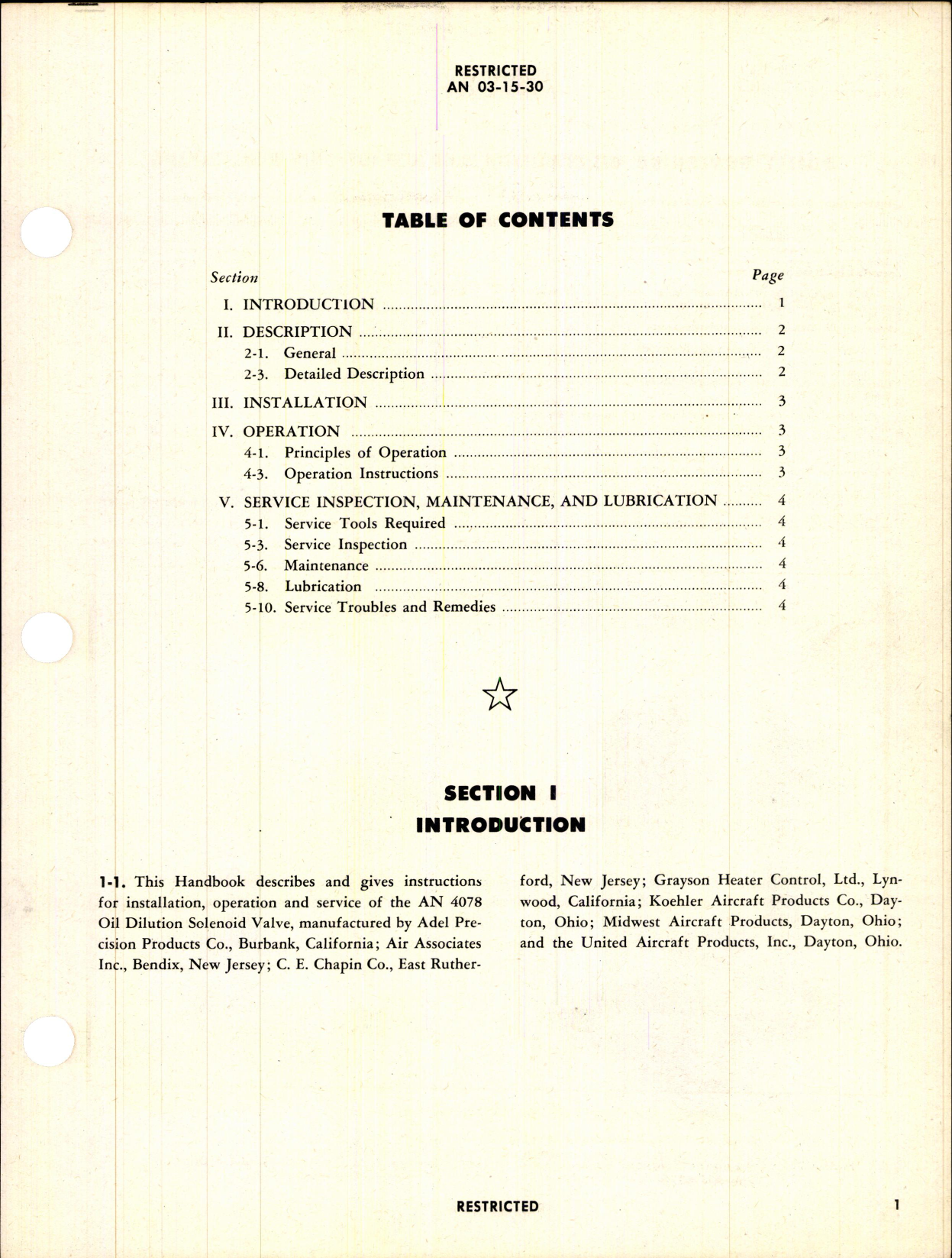 Sample page 3 from AirCorps Library document: Operation & Service Instructions for Oil Dilution Solenoid Valve Type AN 4078