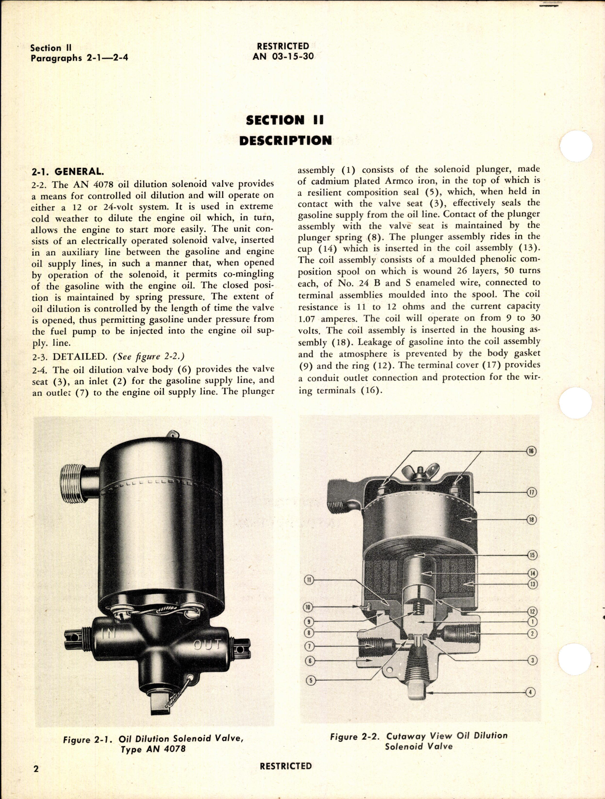 Sample page 4 from AirCorps Library document: Operation & Service Instructions for Oil Dilution Solenoid Valve Type AN 4078