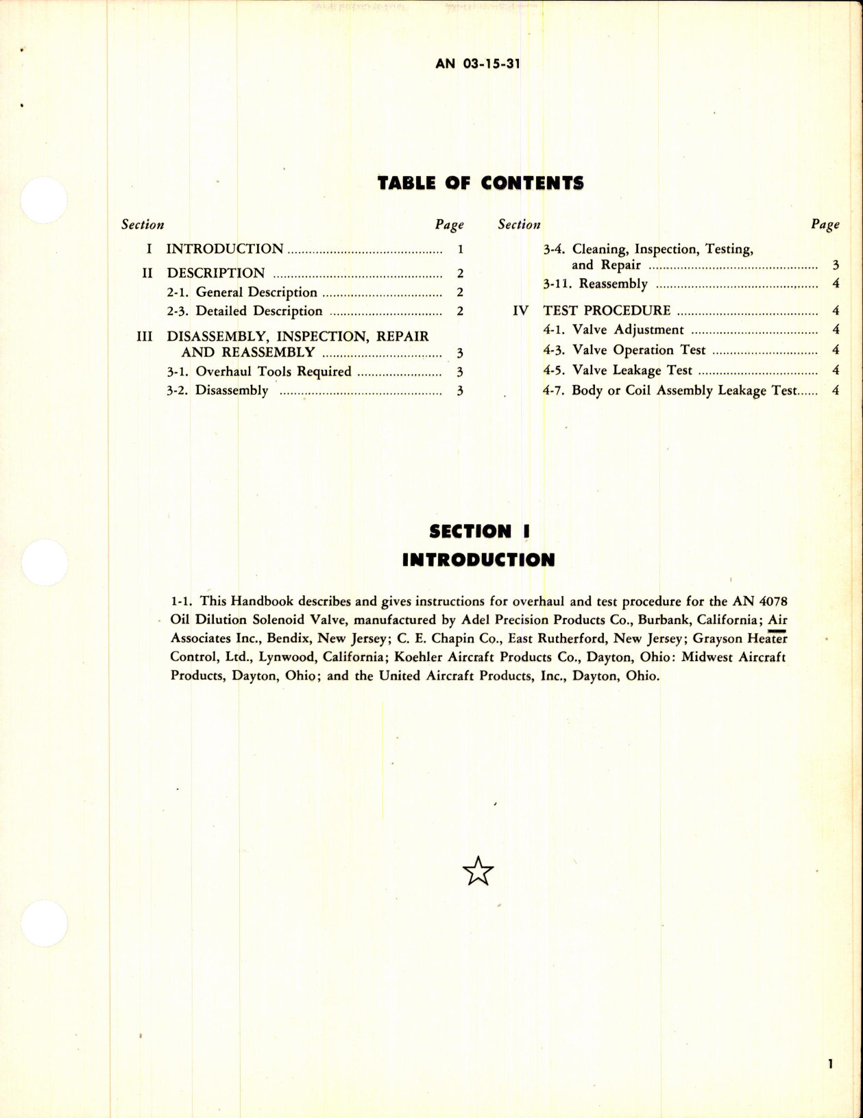 Sample page 3 from AirCorps Library document: Overhaul Instructions for Oil Dilution Solenoid Valve Type AN 4078