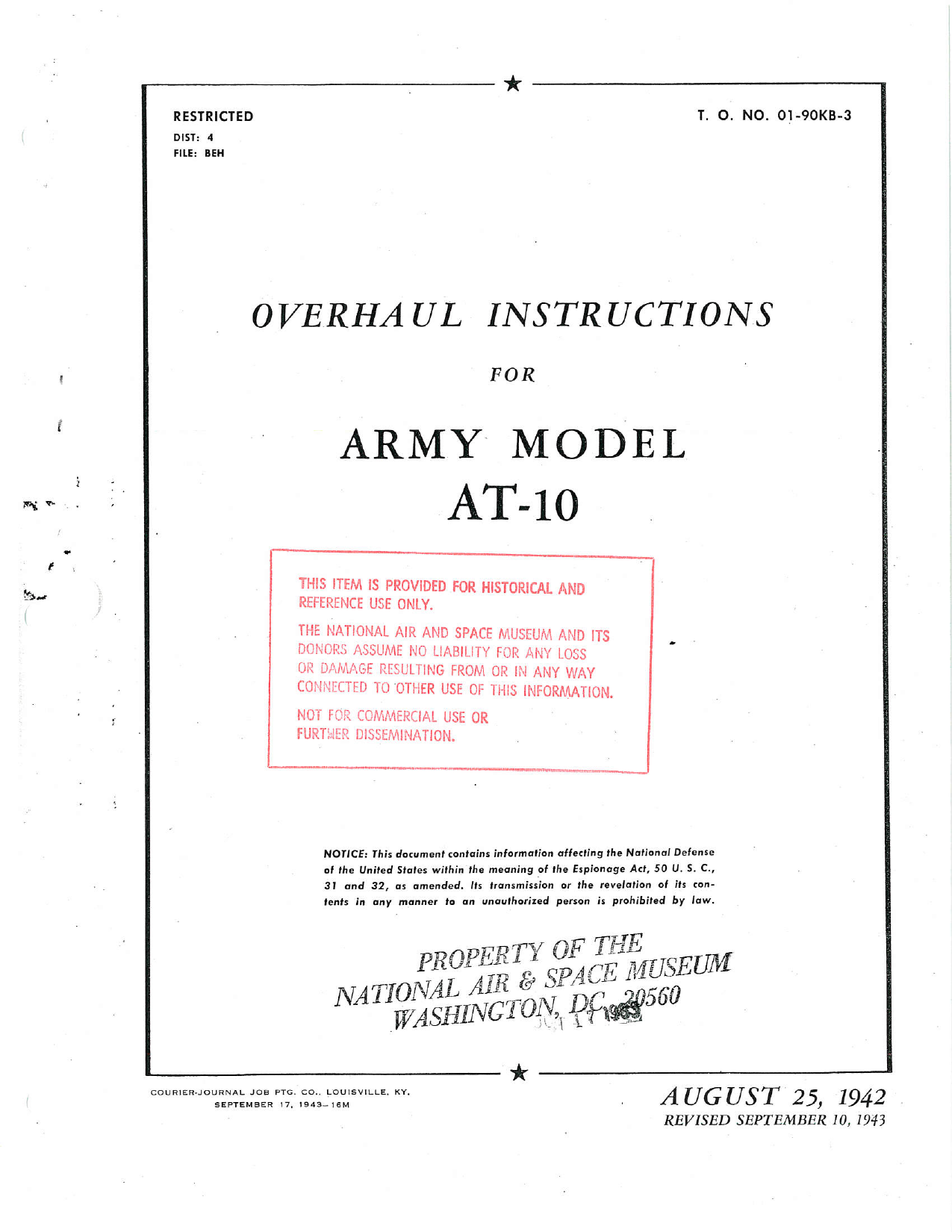 Sample page 73 from AirCorps Library document: Overhaul Instructions - AT-10