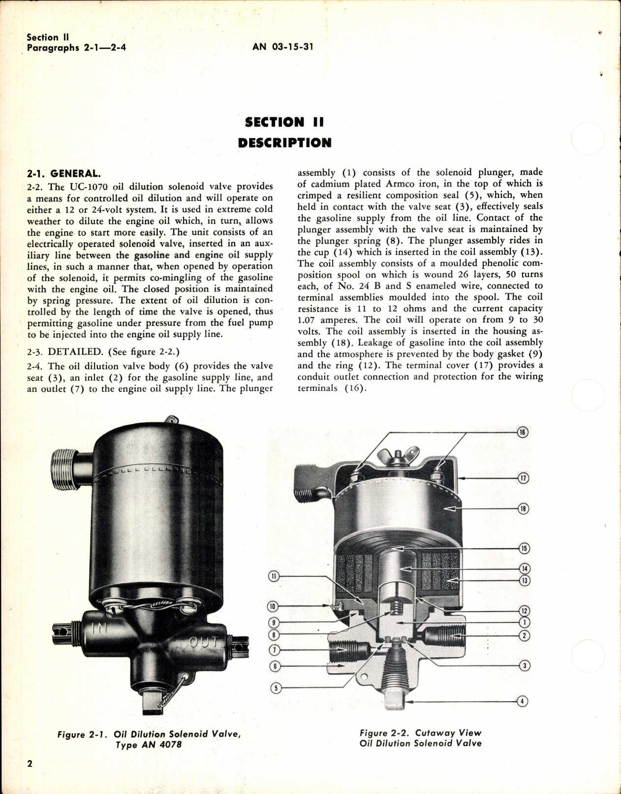 Sample page 4 from AirCorps Library document: Instructions for Oil Dilution Solenoid Valve Type AN 4078 