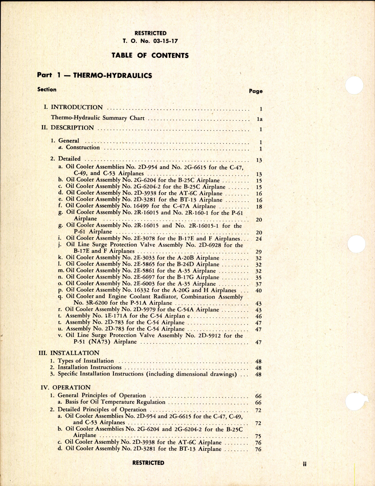 Sample page 4 from AirCorps Library document: Instructions with Parts Catalog for Airesearch Oil Temperature Regulators
