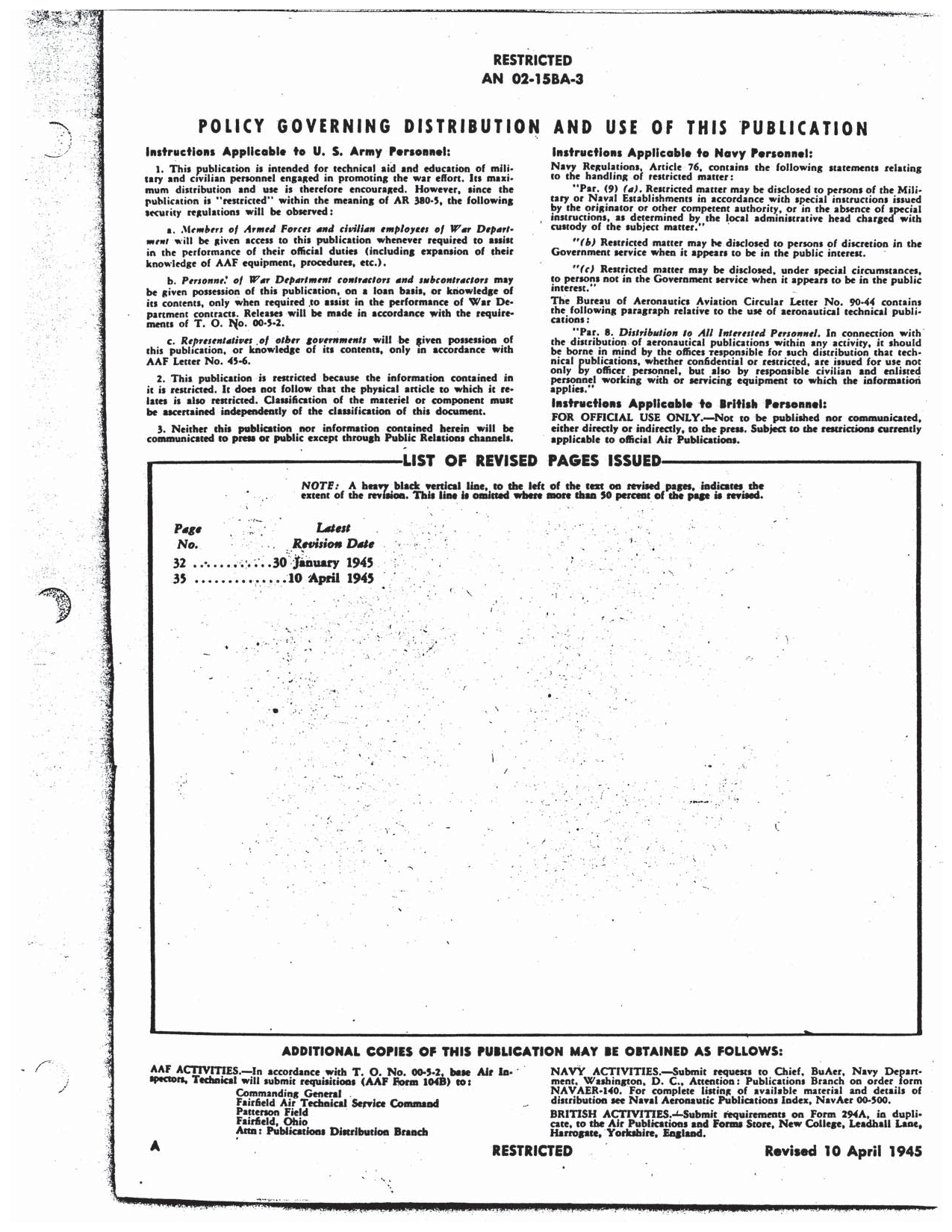 Sample page 2 from AirCorps Library document: Overhaul Instructions - O-435 Engine