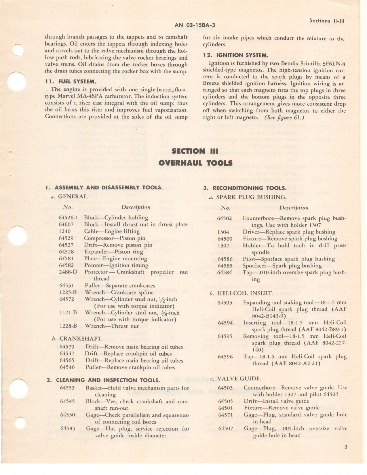 Sample page 9 from AirCorps Library document: Overhaul Instructions - O-435-1 Engines - 1951