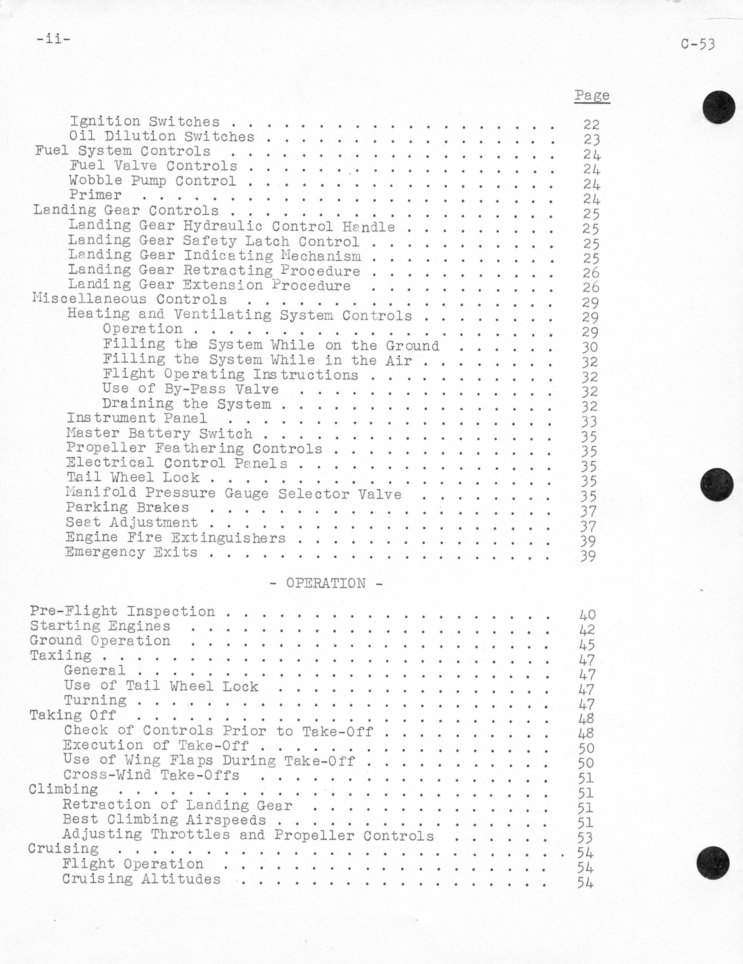 Sample page 6 from AirCorps Library document: Operating Instructions for Model C-53