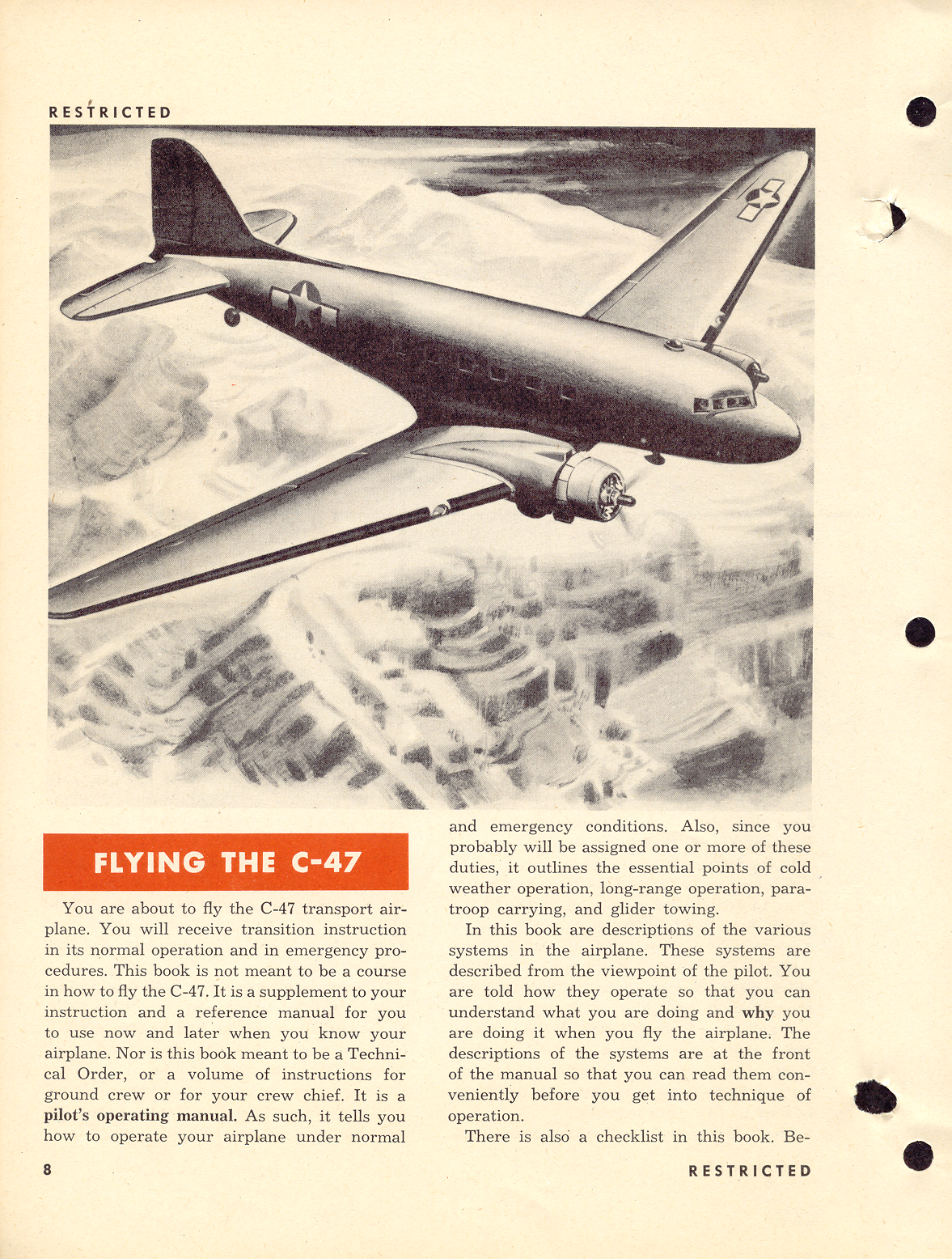 Sample page 8 from AirCorps Library document: Pilot Training Manual for the C-47