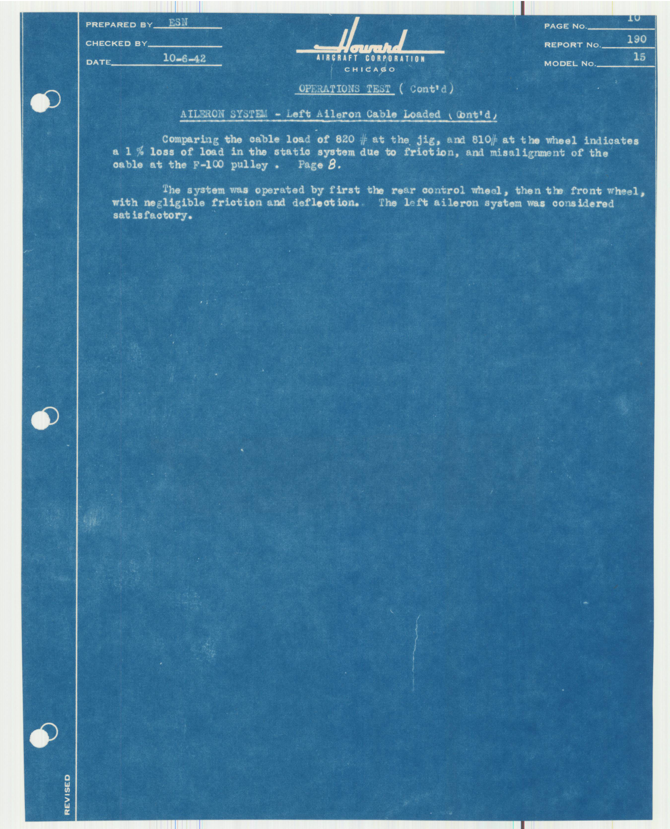 Sample page 11 from AirCorps Library document: Report 190, Operation Test of Rear Control System, DGA-15
